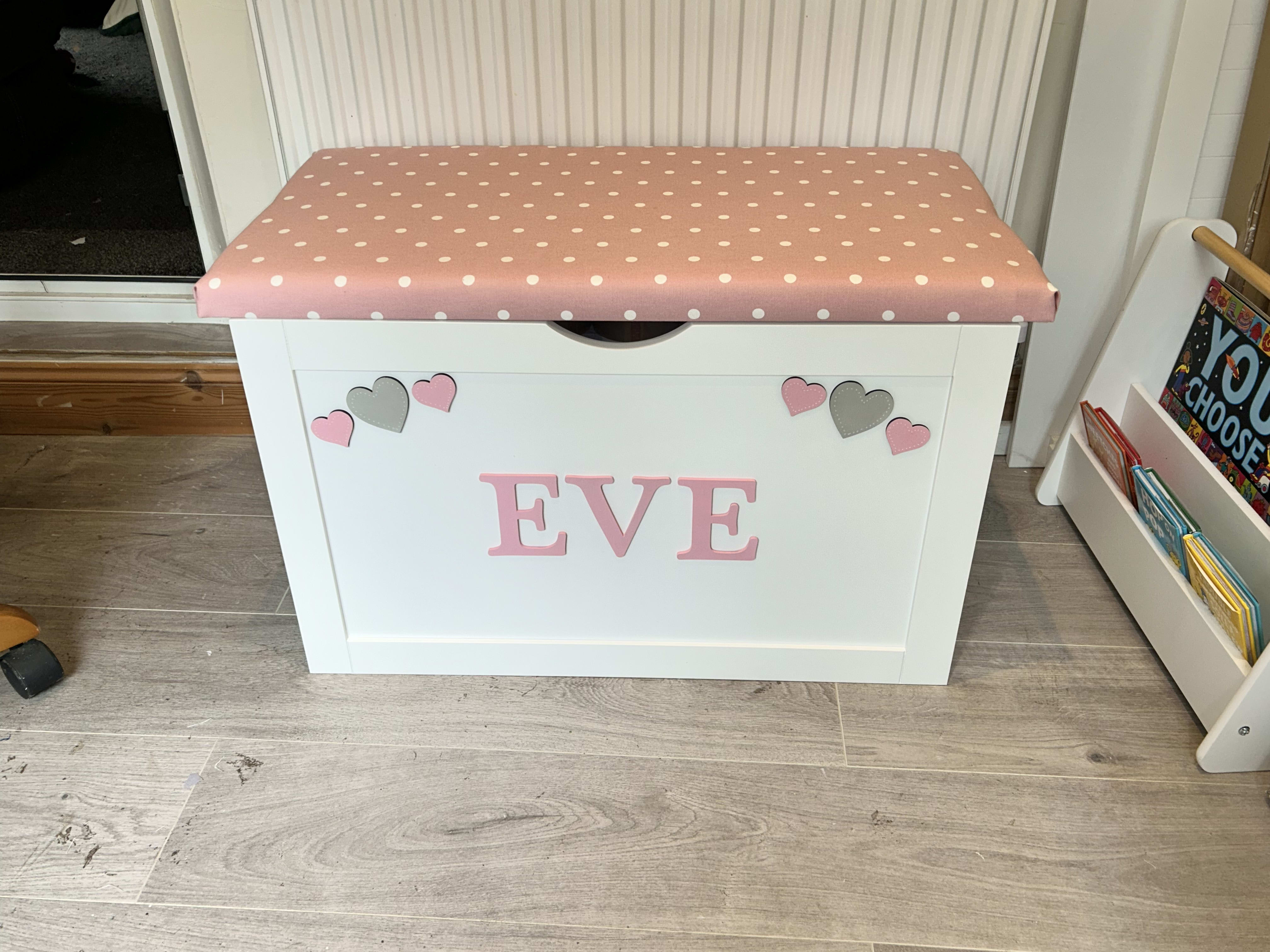 Pink personalised toy store box