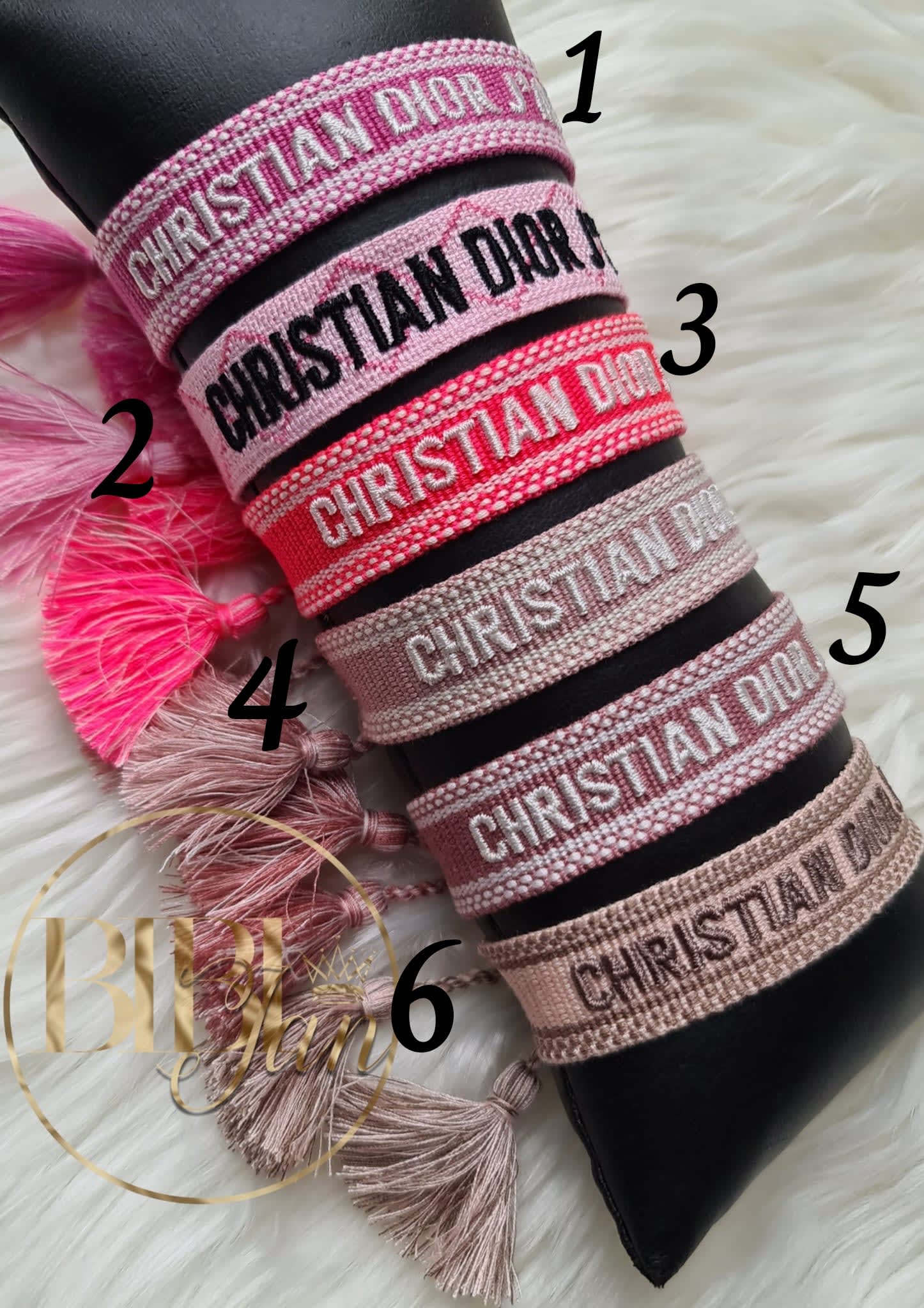 Pink christian online dior bracelet