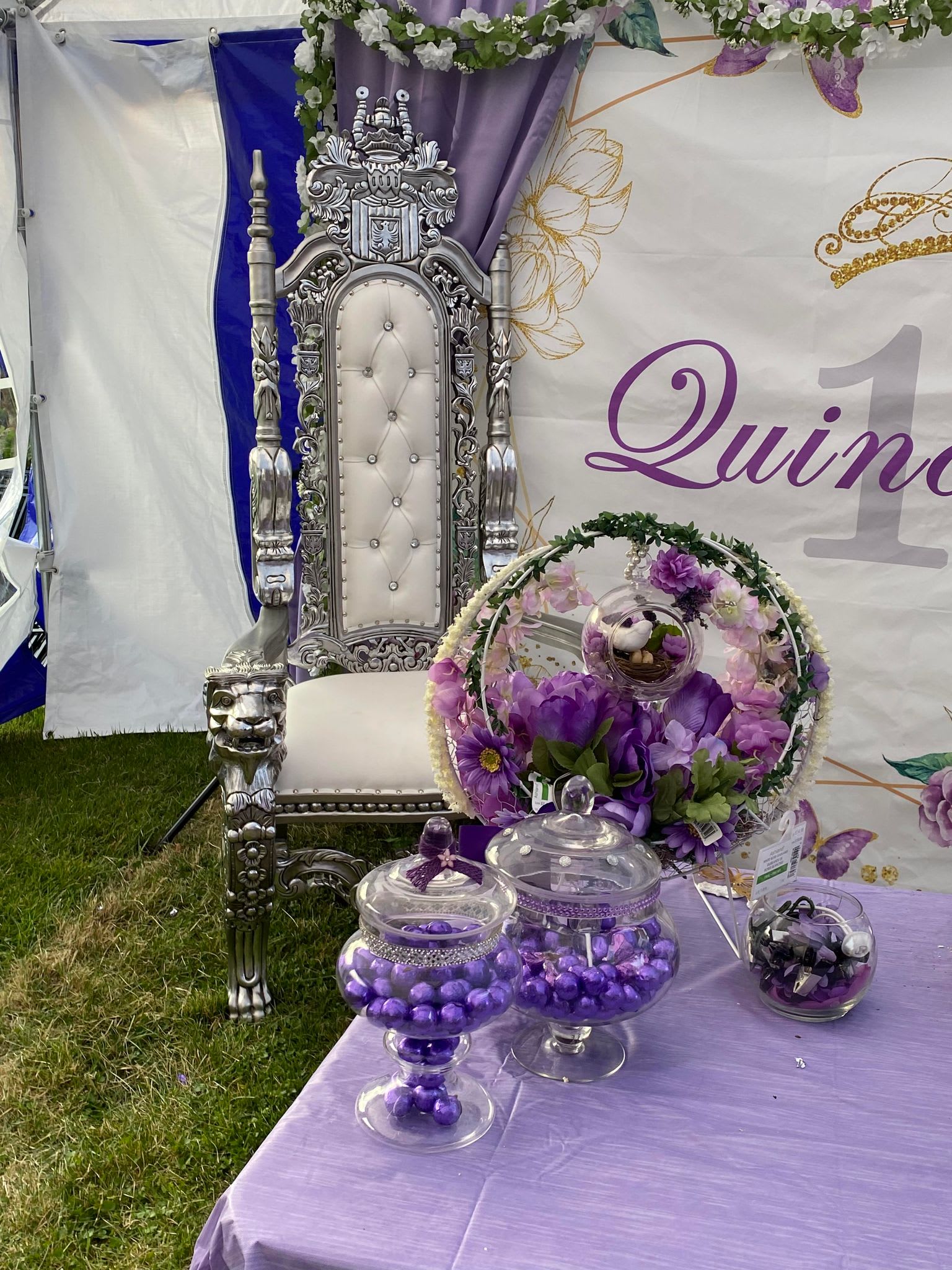 Silver & White Lion Throne Chair Throne Chairs Steppin' Out on