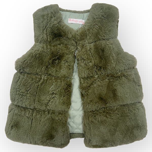 Olive green sales fur vest