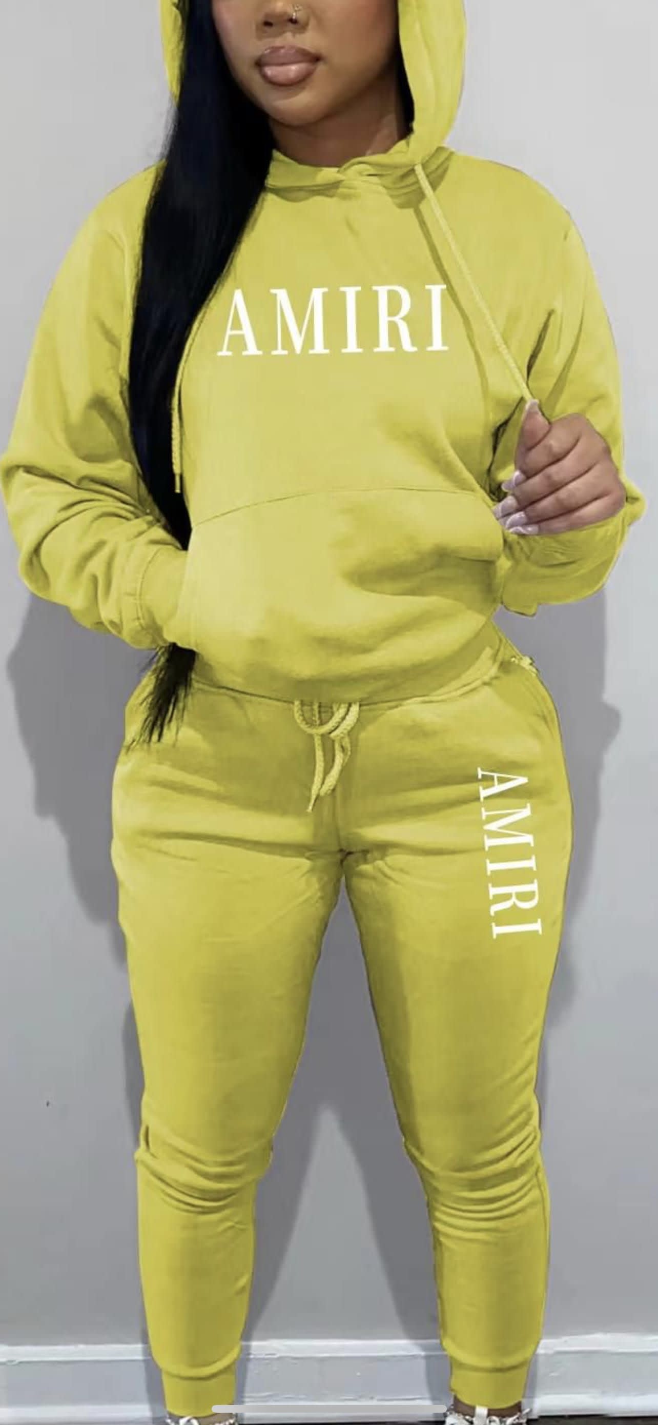 AMIRI Hoodie and Pants (Yellow) - Clothing - A Rich Boss's Closet
