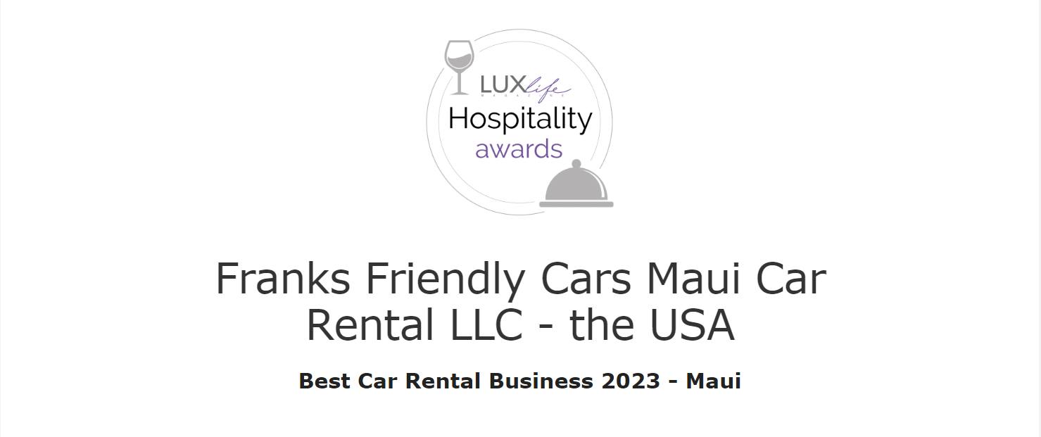 Prestigious Award For Frank's Friendly Cars