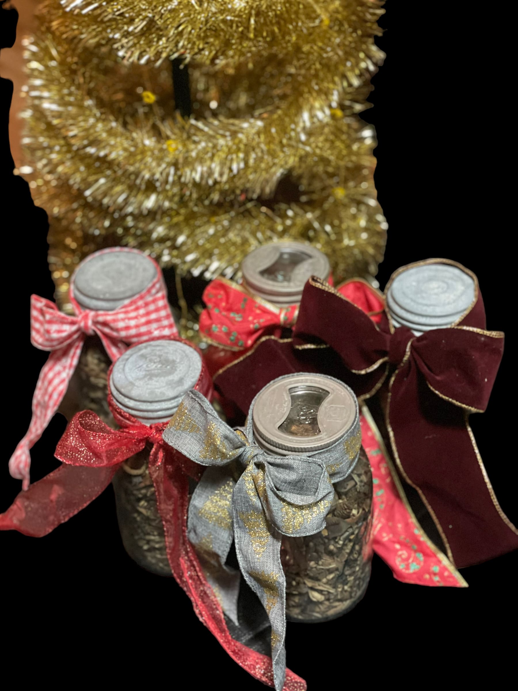 "Vintage Elegance Handmade and AllNatural Potpourri in Antique Jars"