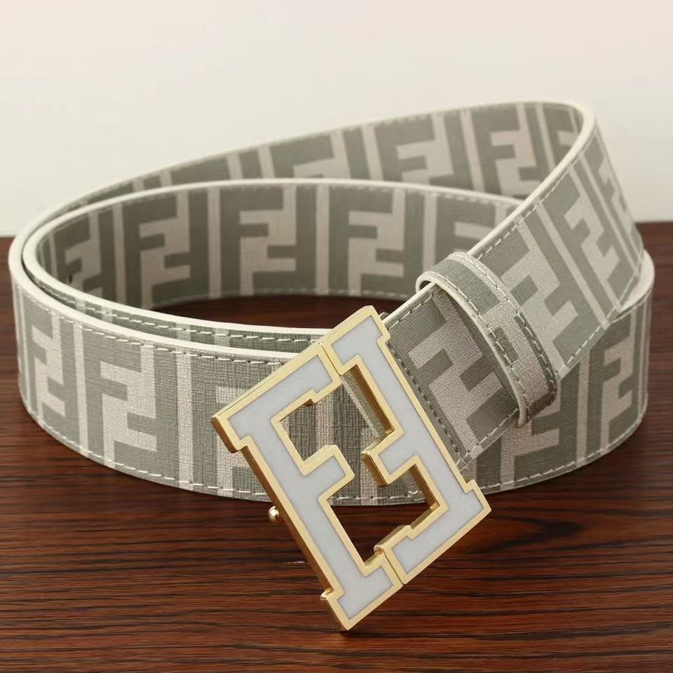 Fendi zucca college belt on sale white