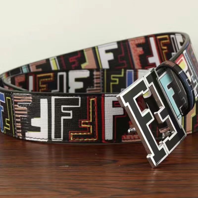 Black multicolor clearance fendi belt