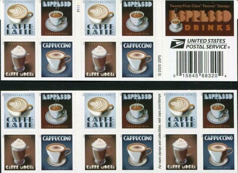 5569-72 - 2021 First-Class Forever Stamps - Espresso Drinks - Mystic Stamp  Company