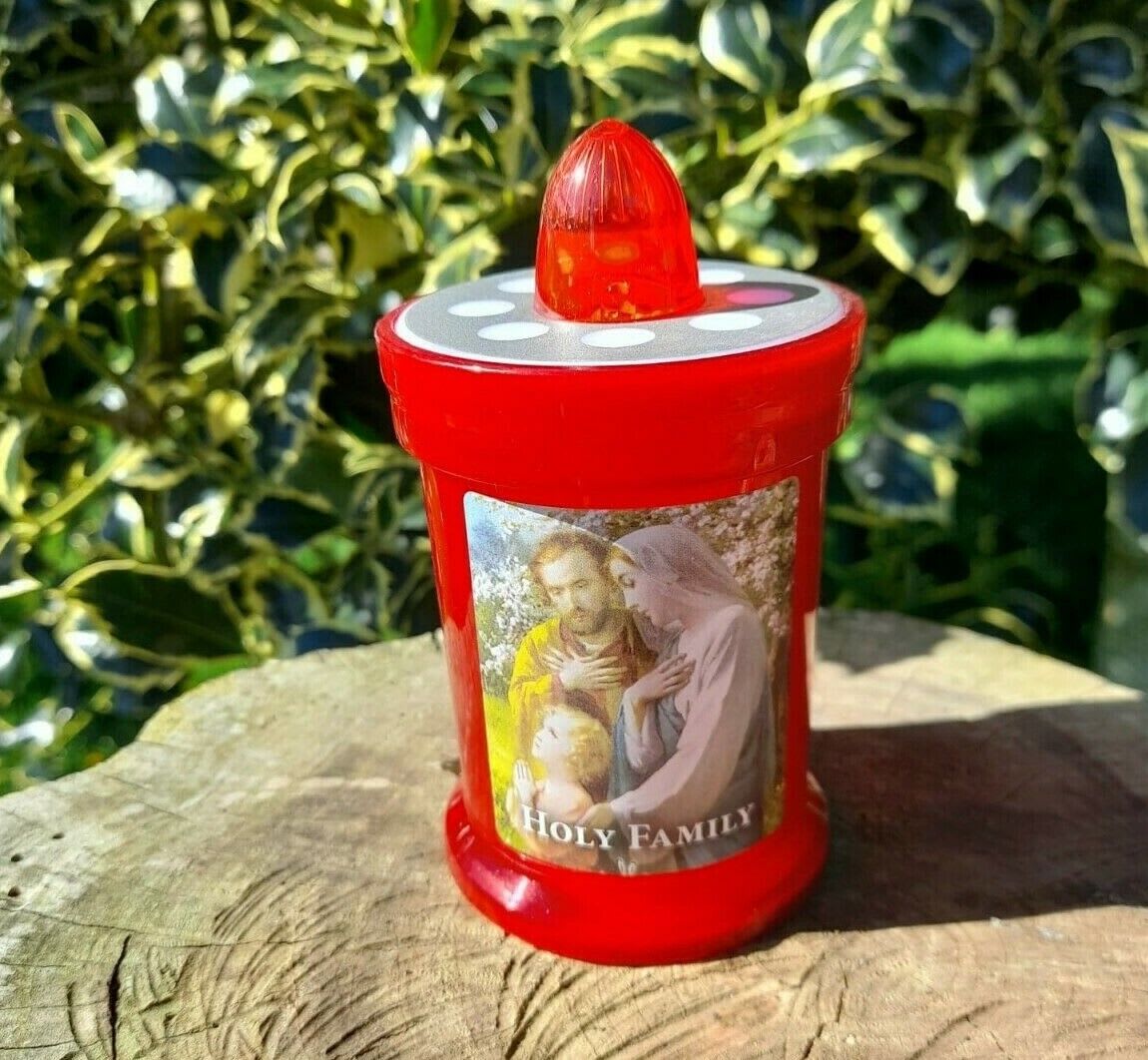 LED Grave Candle Holy Family Memorial Grave Cemetery Light Religious