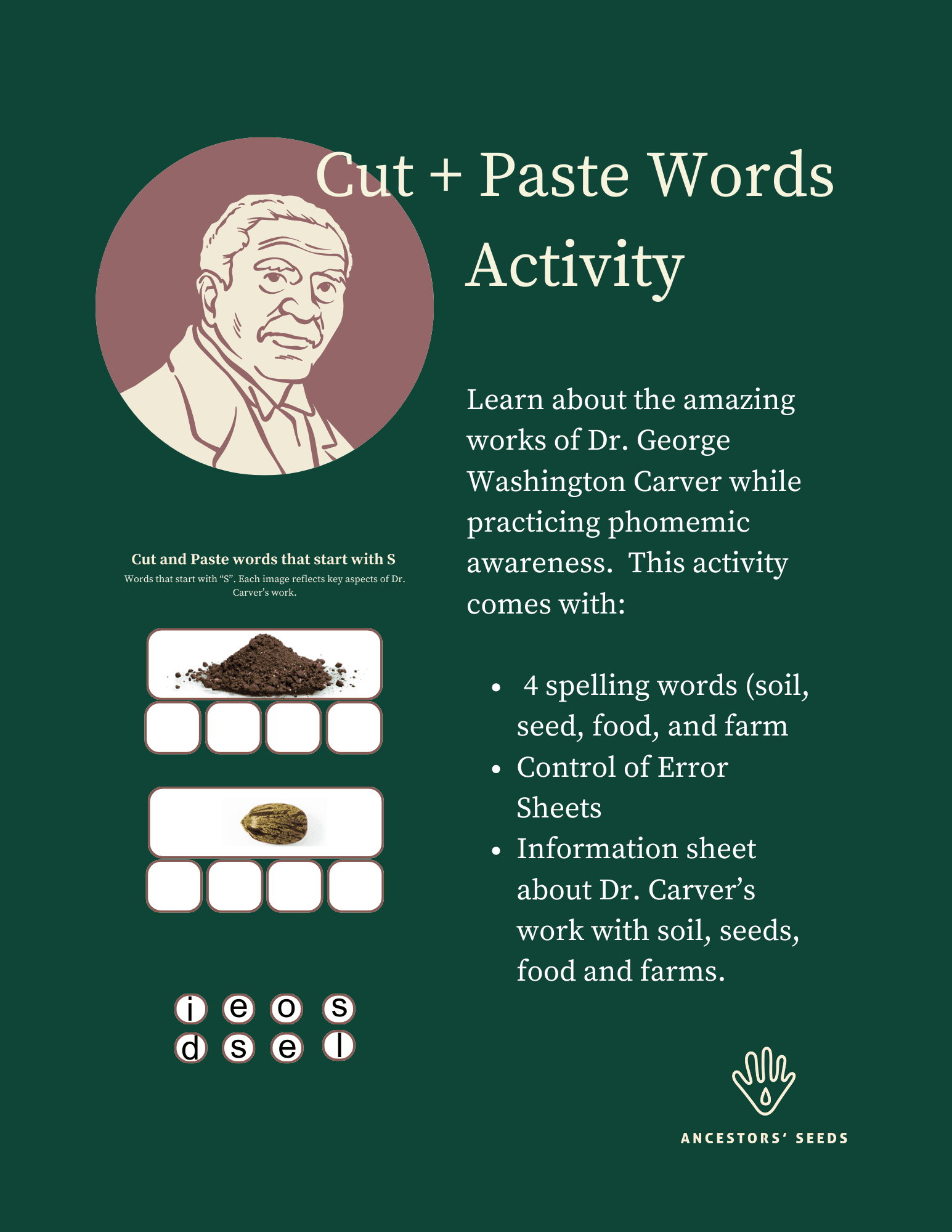 Cut + Paste Words about Dr. George Washington Carver - Black History ...