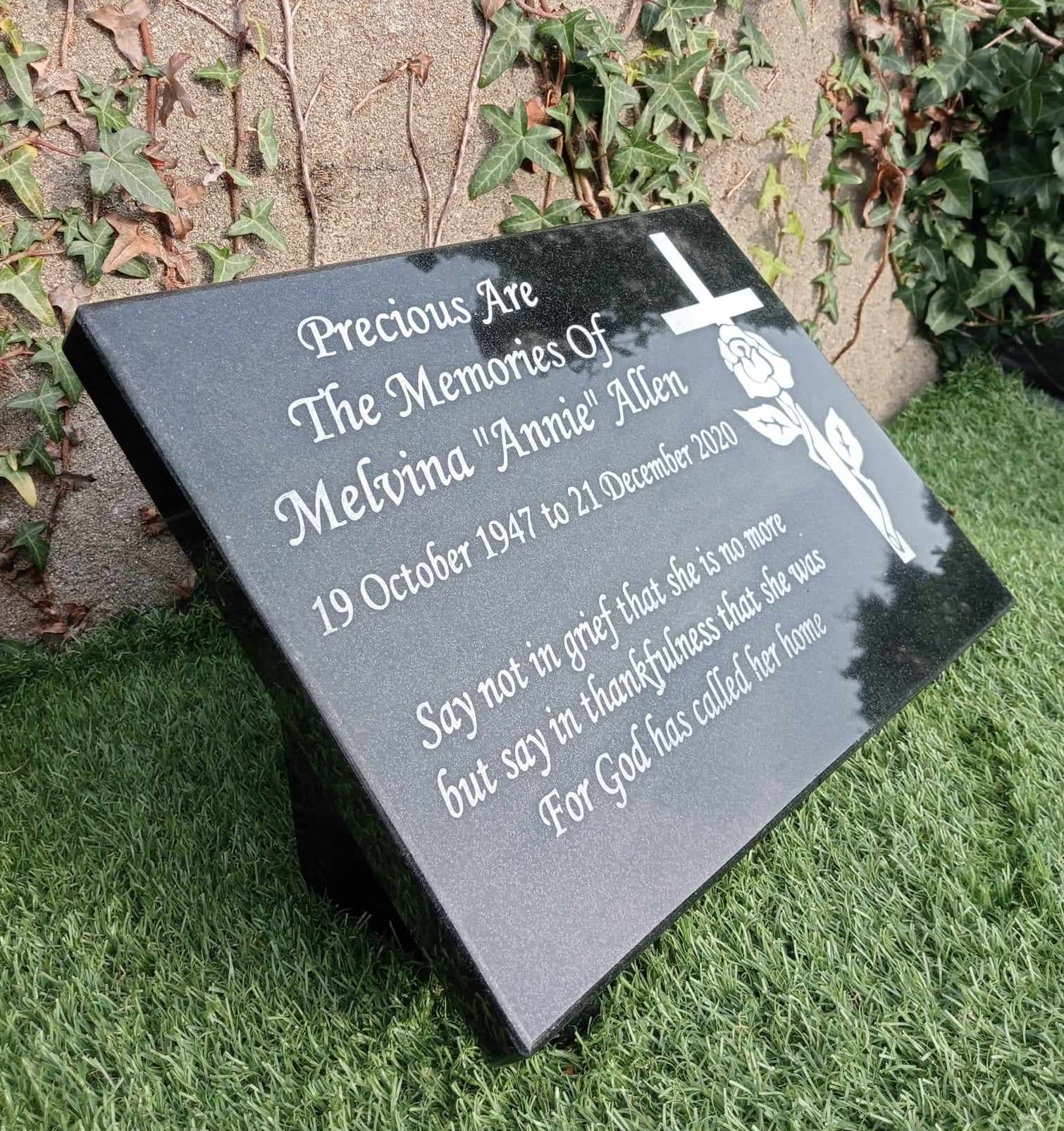 Memorial Grave Plaque Memorial Grave Stone Grave Marker Slanted Grave ...