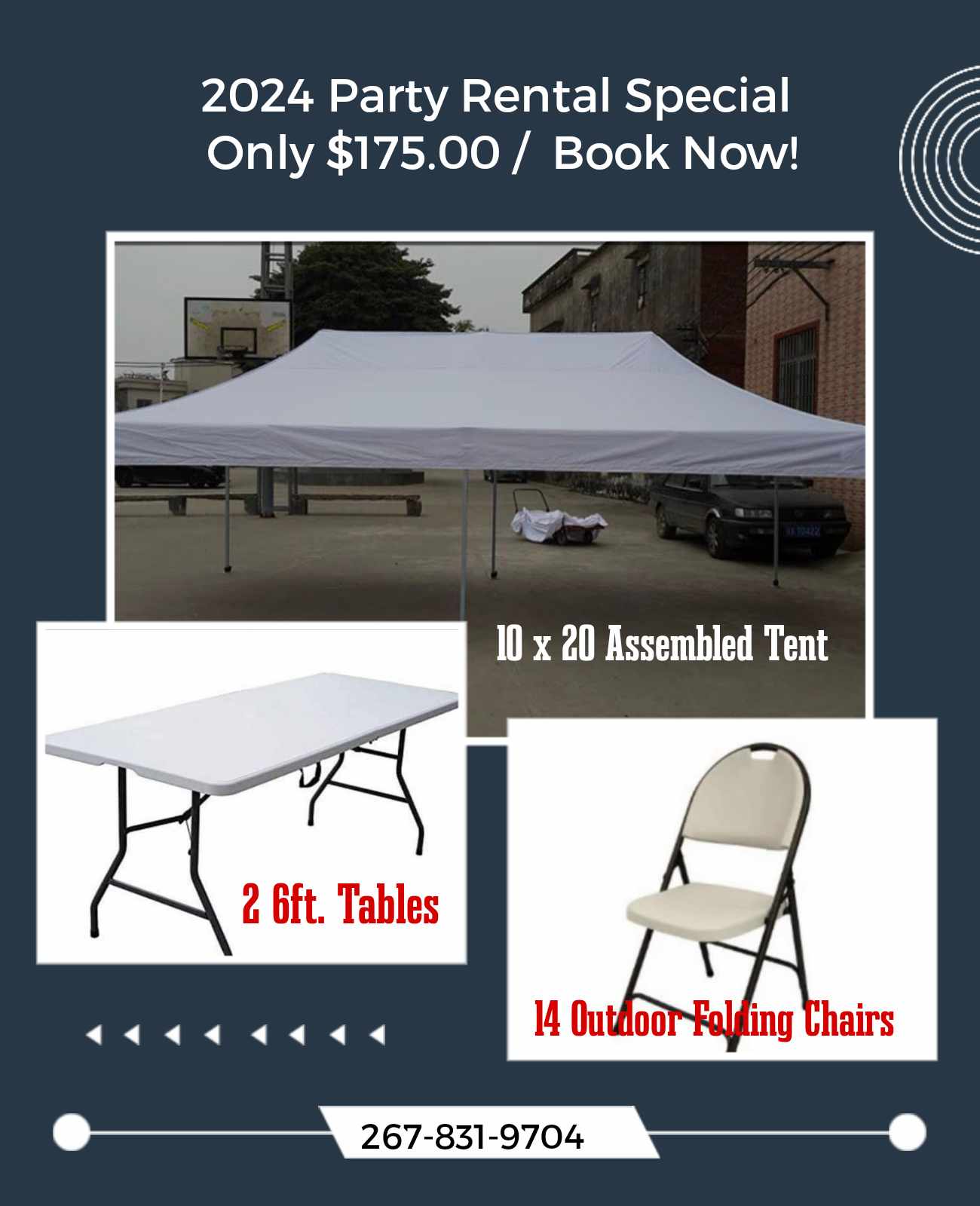 Tent and discount table rental packages