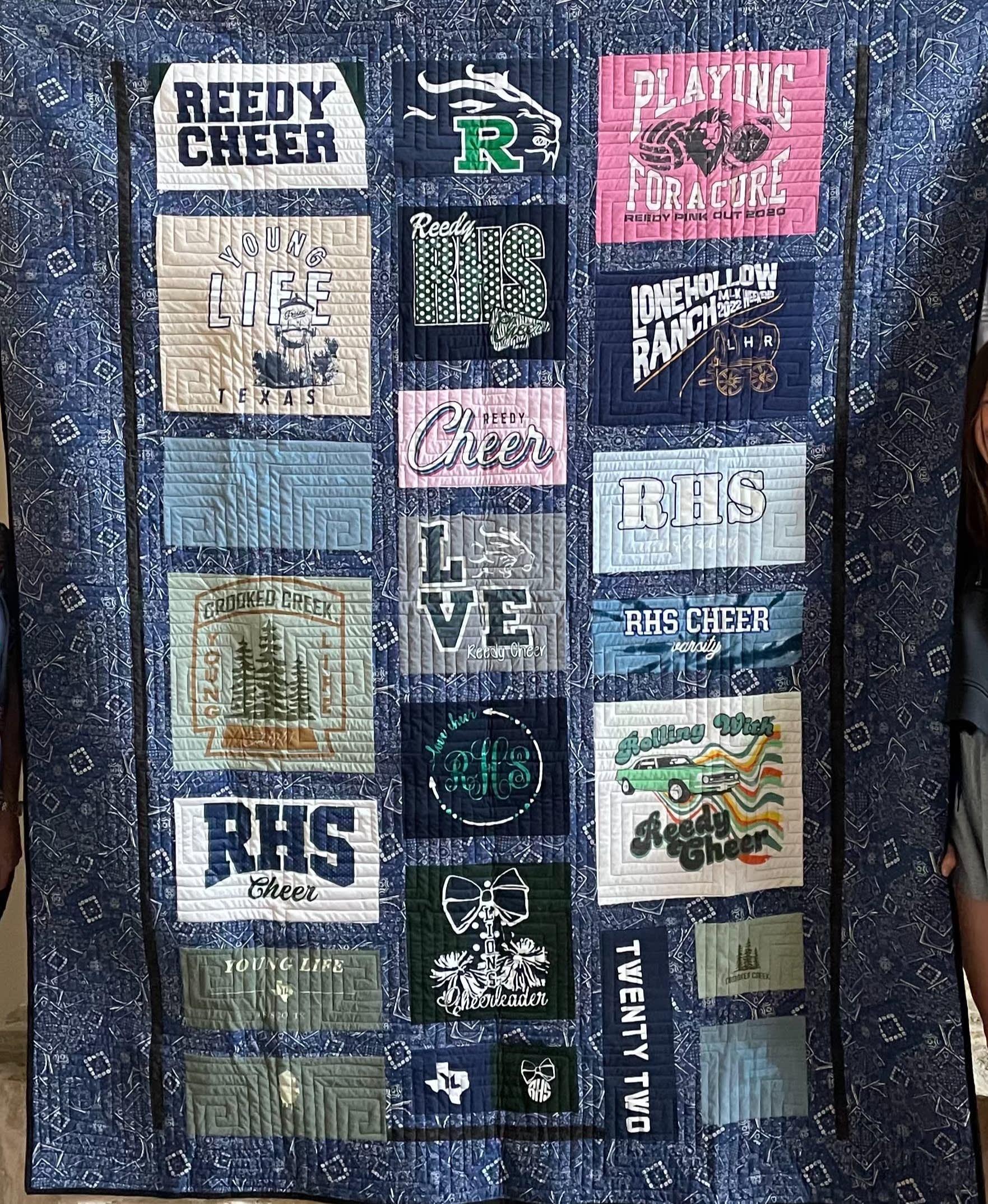 Quilt Blocks Tee Shirt Quilts With Sashing T-Shirt Quilts - Main Image