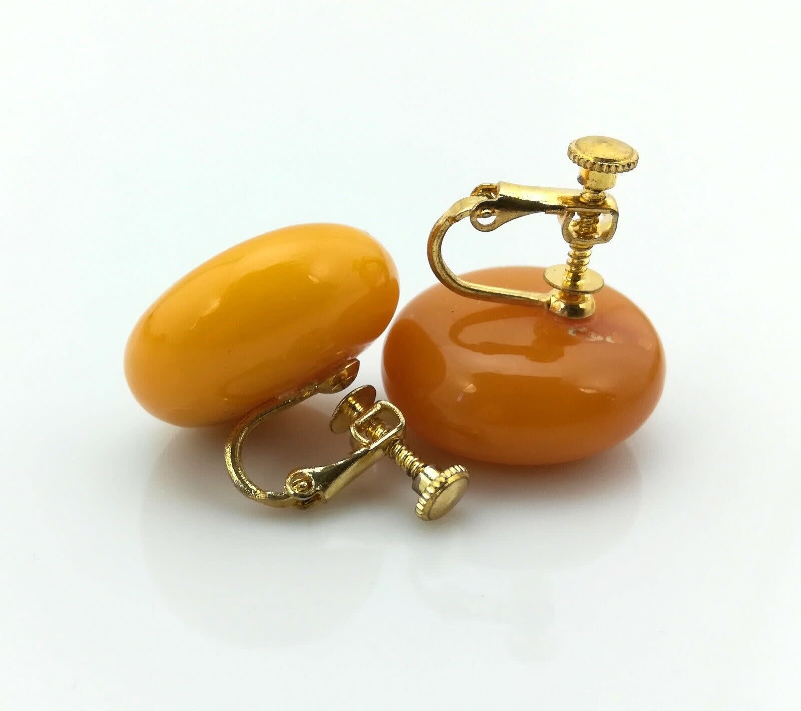 16.9gr Genuine Baltic online Amber Hand Carved Earrings