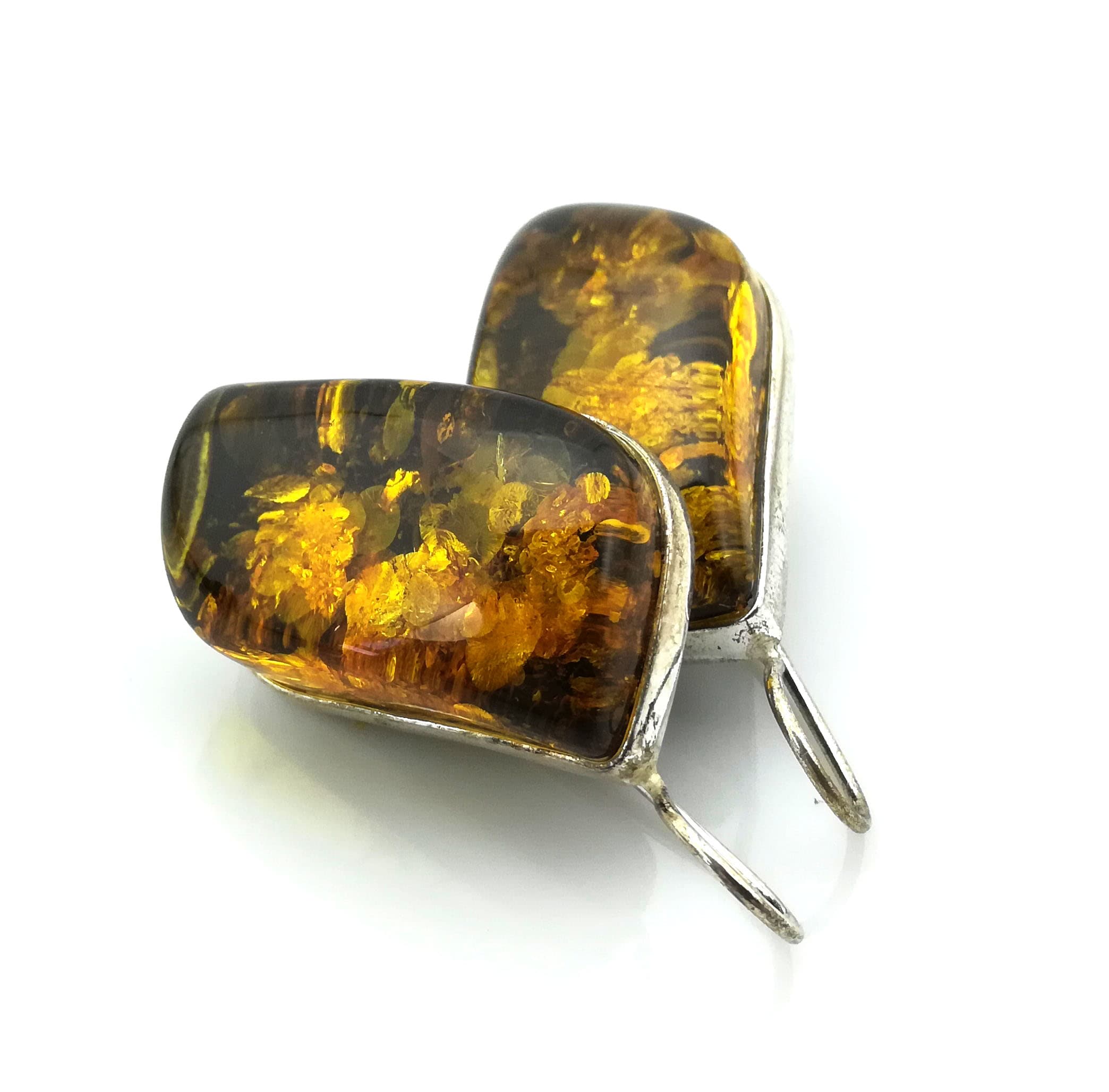 16.9gr Genuine Baltic online Amber Hand Carved Earrings