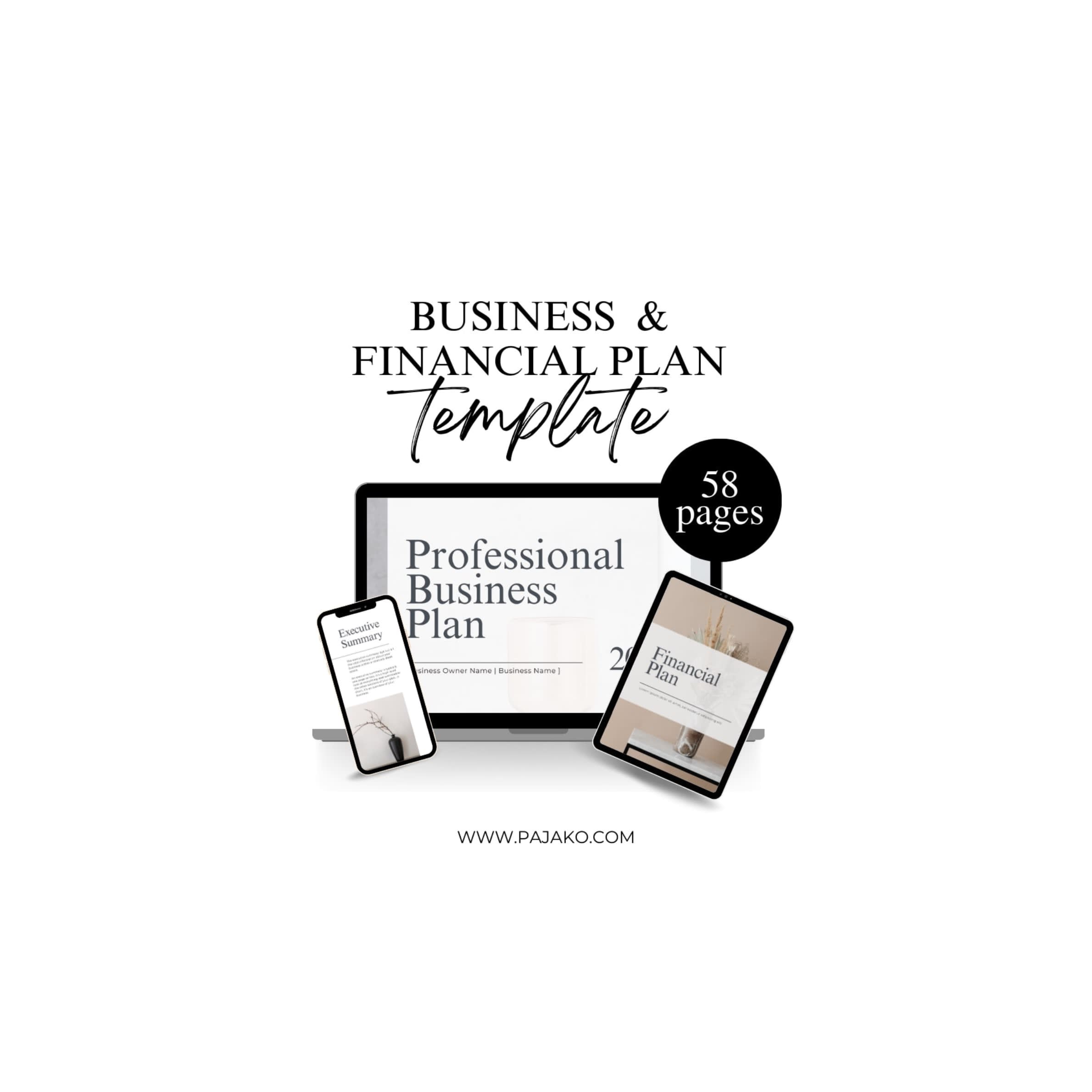 Business And Financial Plan Template Financial Management Tools