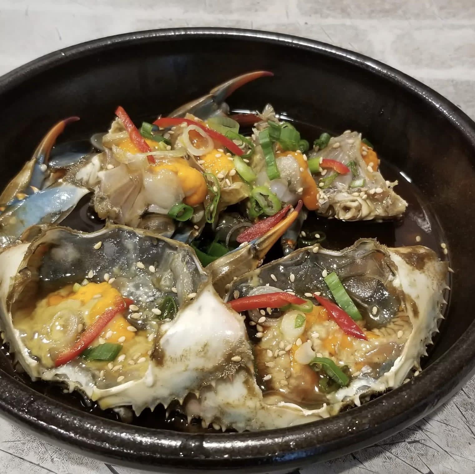 Soy Sauce Raw Crab Korean Menu JANG DOK DAE CORP Korean