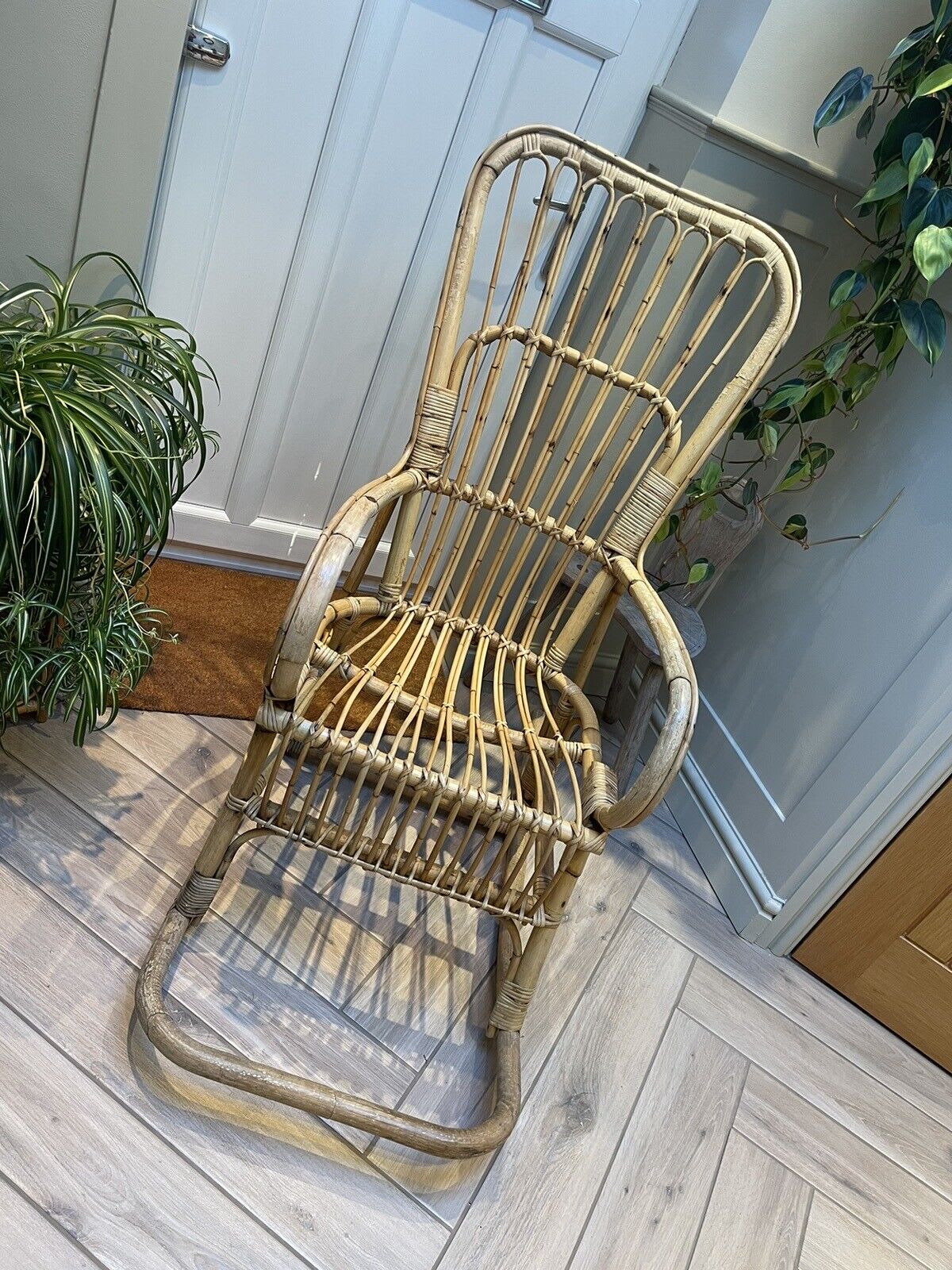 Franco Albini Style Boho Bamboo Rocking Chair - Bamboo Boho Items
