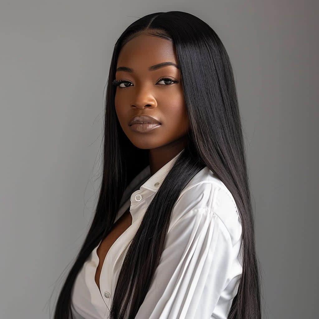 Silky straight hair hotsell