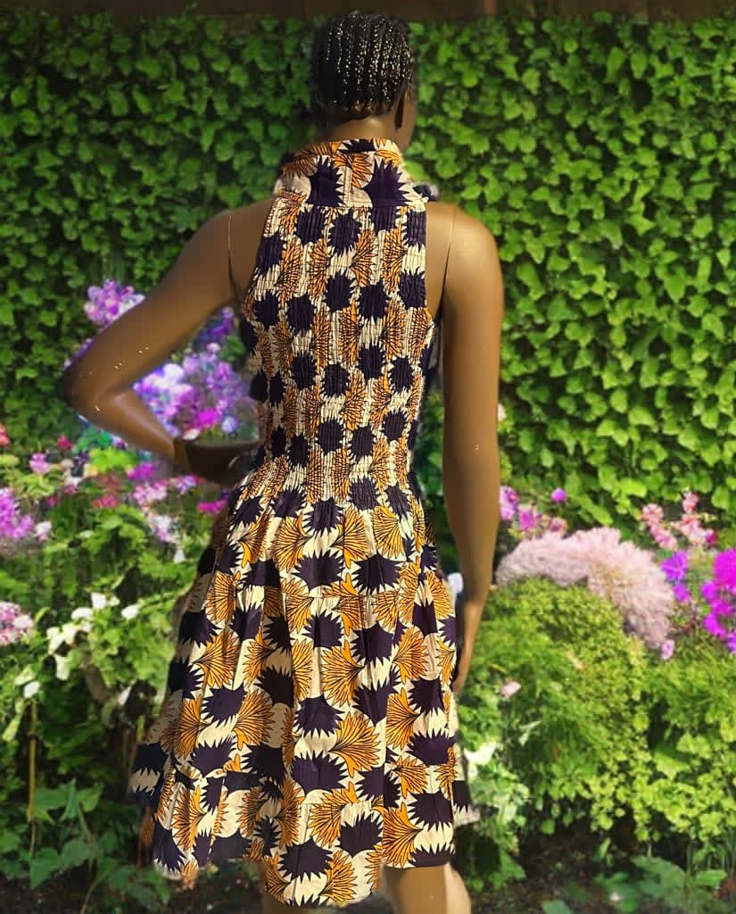 African Pattern Orange-Black Flare short Dress - Short Dresses - Chele  Beauty | African Beauty & Fashion | Hollywood