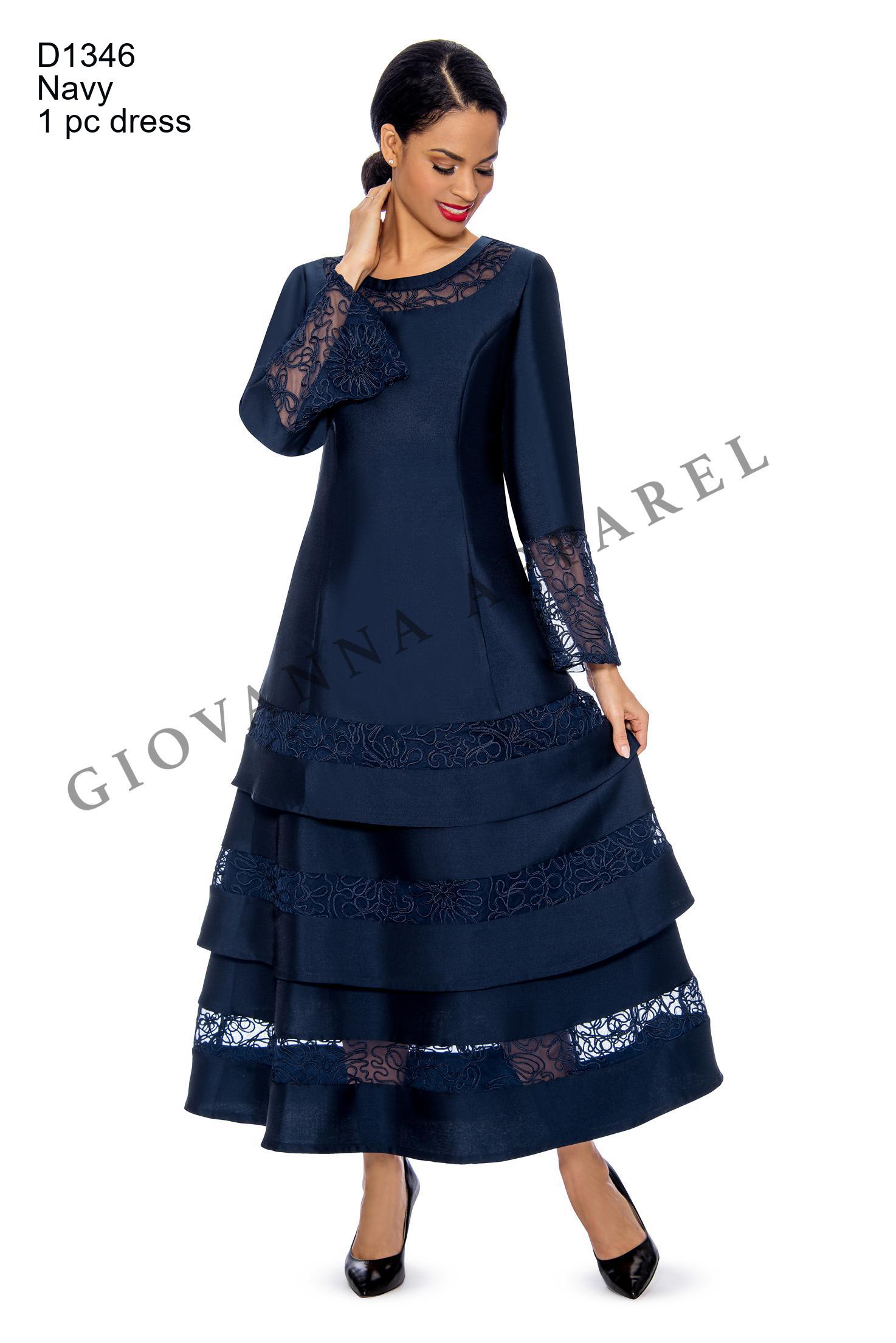 Giovanna D1346 Navy Church Dress - Giovanna Apparel Dresses - Devine Attire  | Afordable Elegant Fashion Apparel | Brooklyn