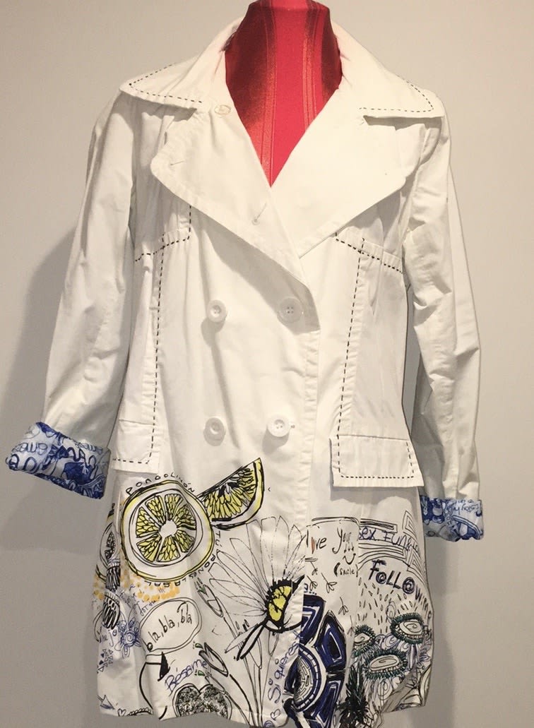 Desigual fashion white coat