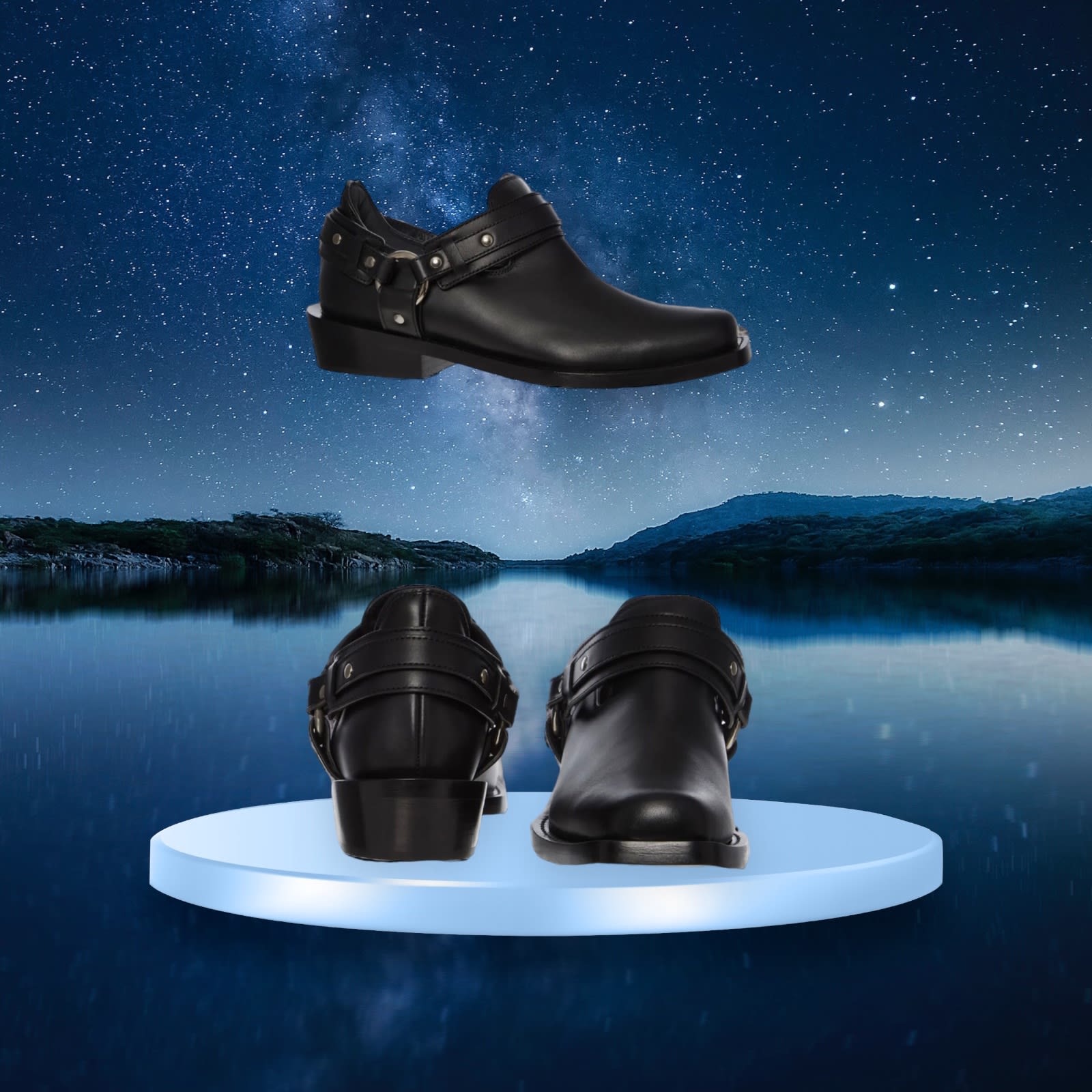 Paco Rabanne Women Leather Harness Ankle Boots