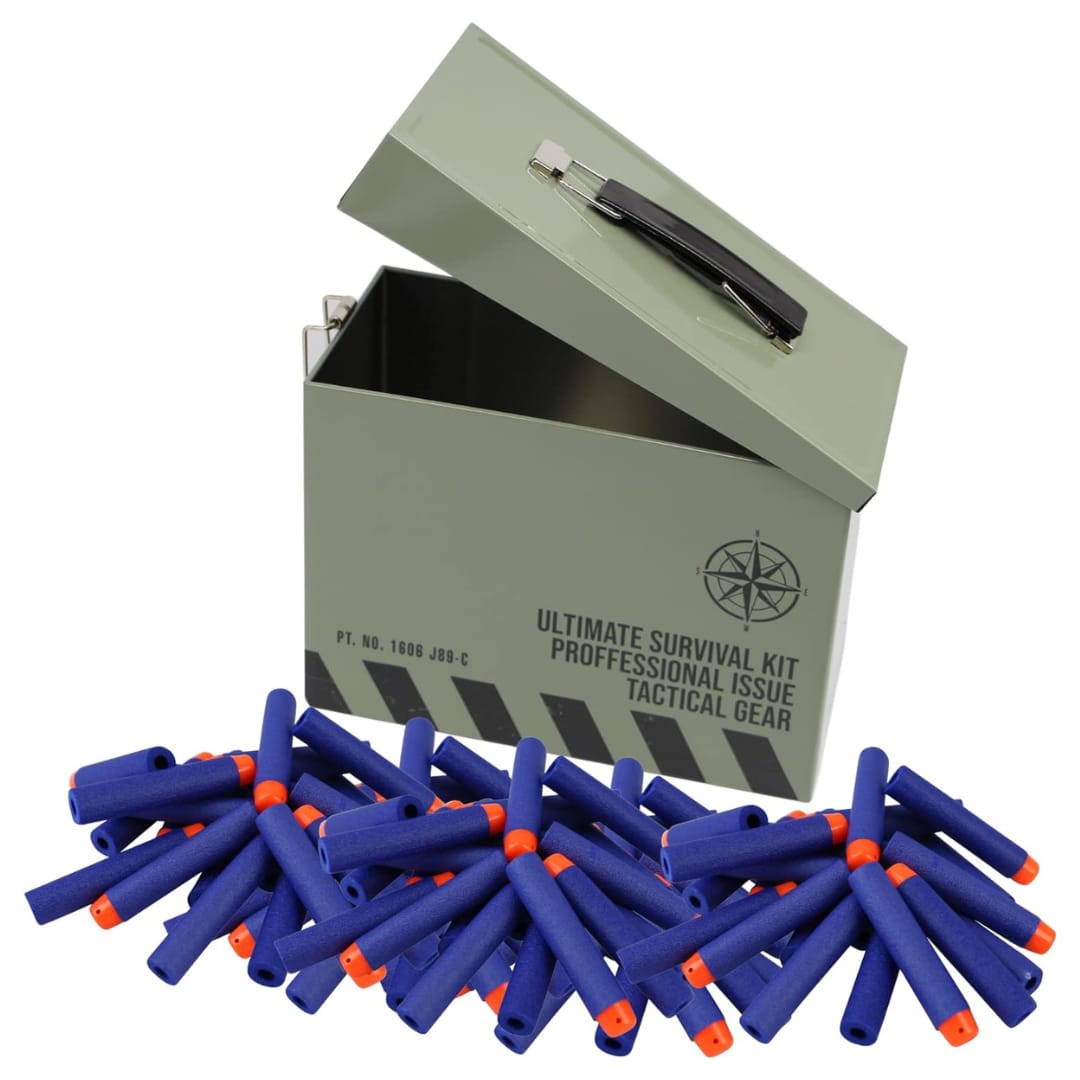 Refill foam darts compatible with Nerf guns. Includes a tactical toy ...