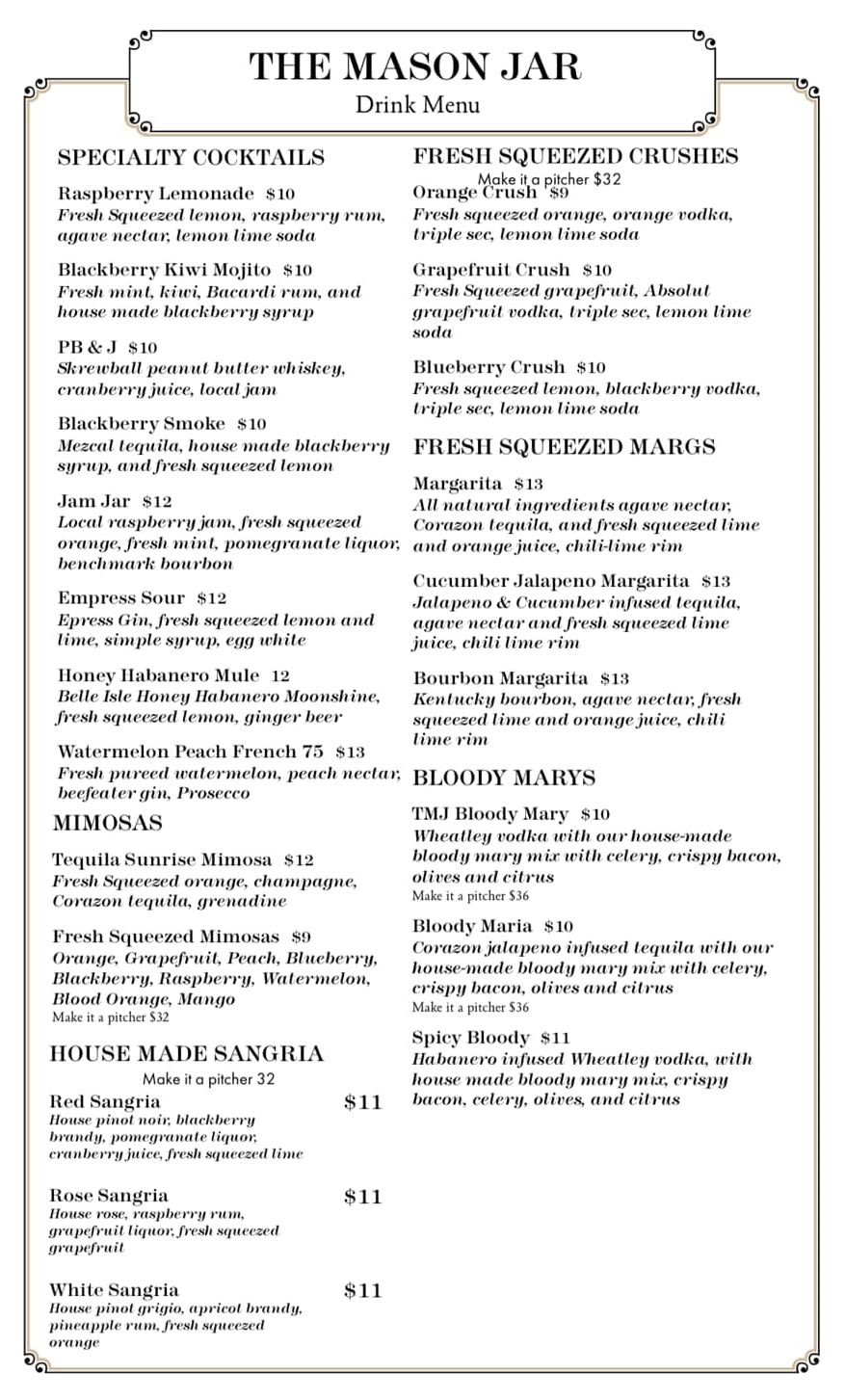The Mason Jar Restaurant Chesapeake