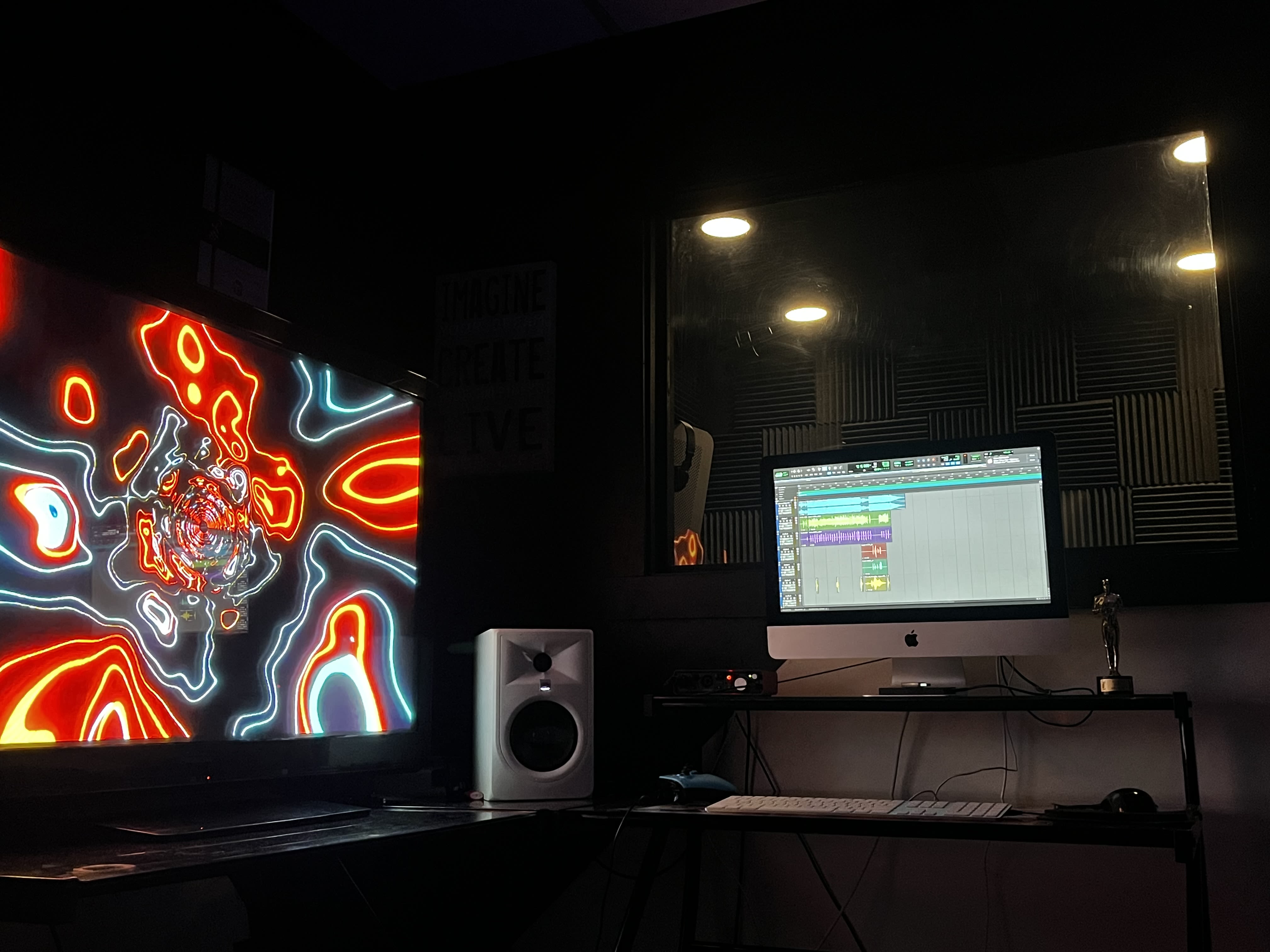Recording studio interior for Skrilla Studios