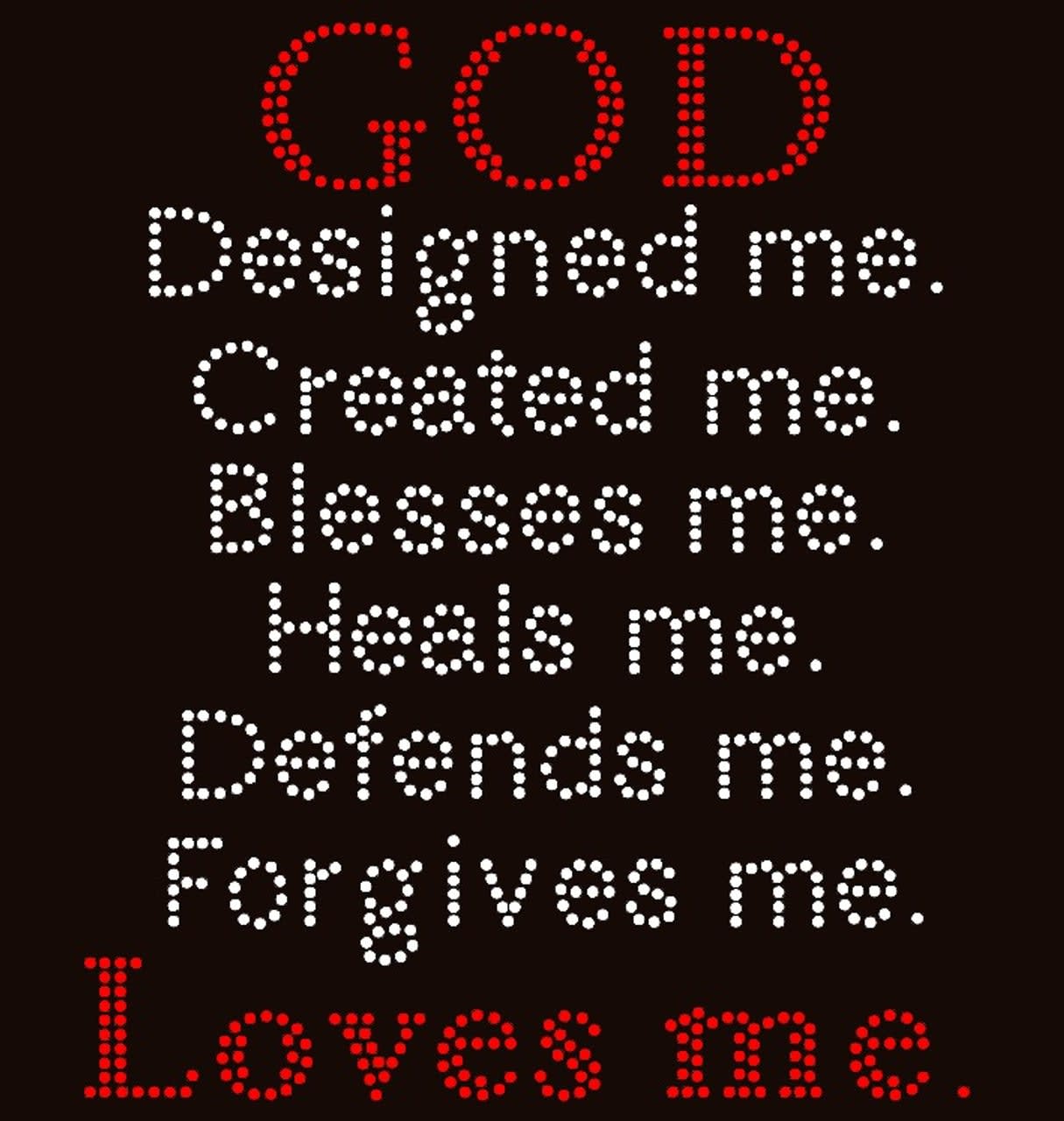 God Loves Me - Rhinestones - Kingdom Teez \u0026 Apparel - Faith-Inspired  Apparel in Princeton, image size:1215x1280