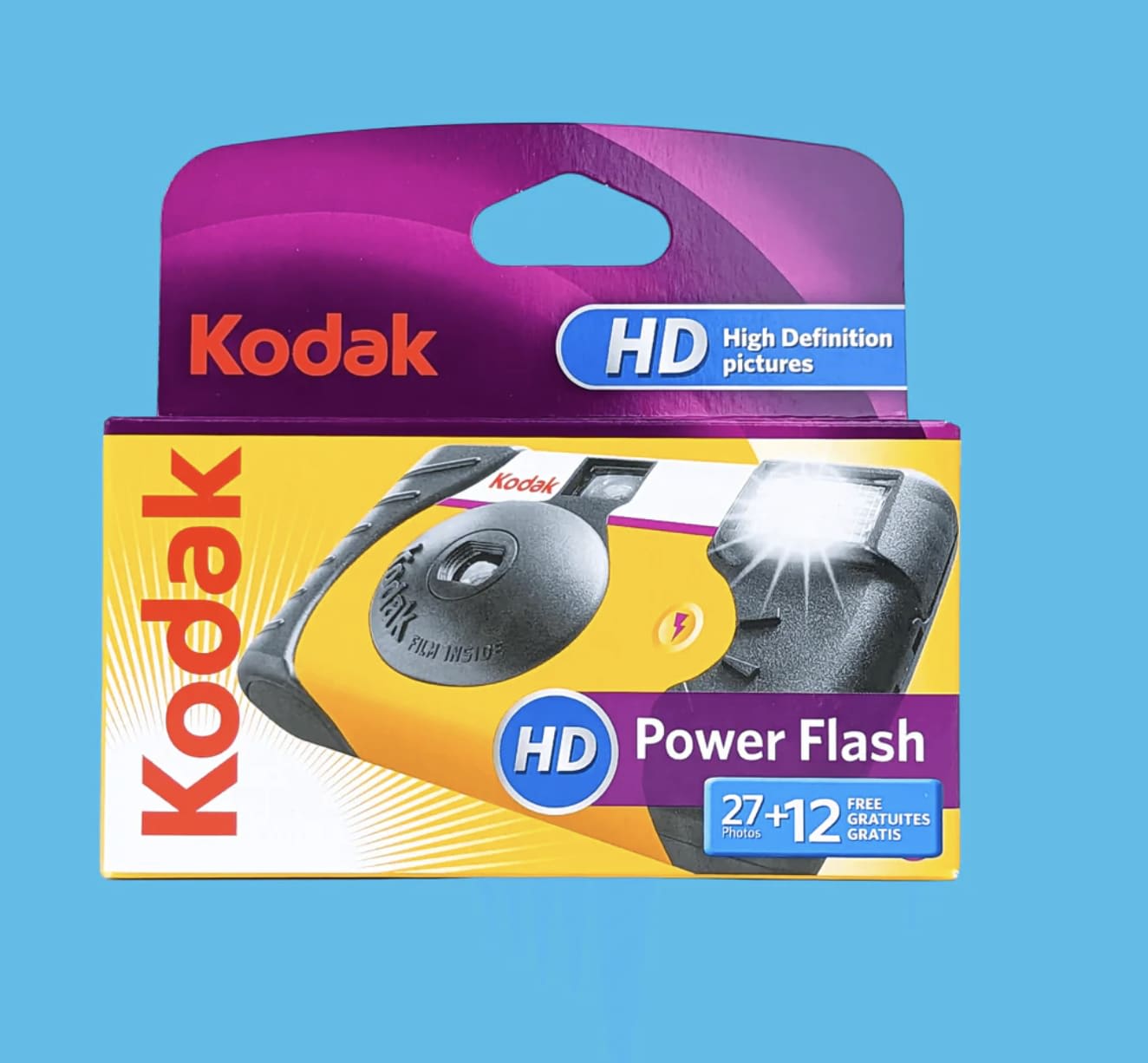 Kodak HD Power Flash Single Use Disposable Camera 39exp - Single Use ...