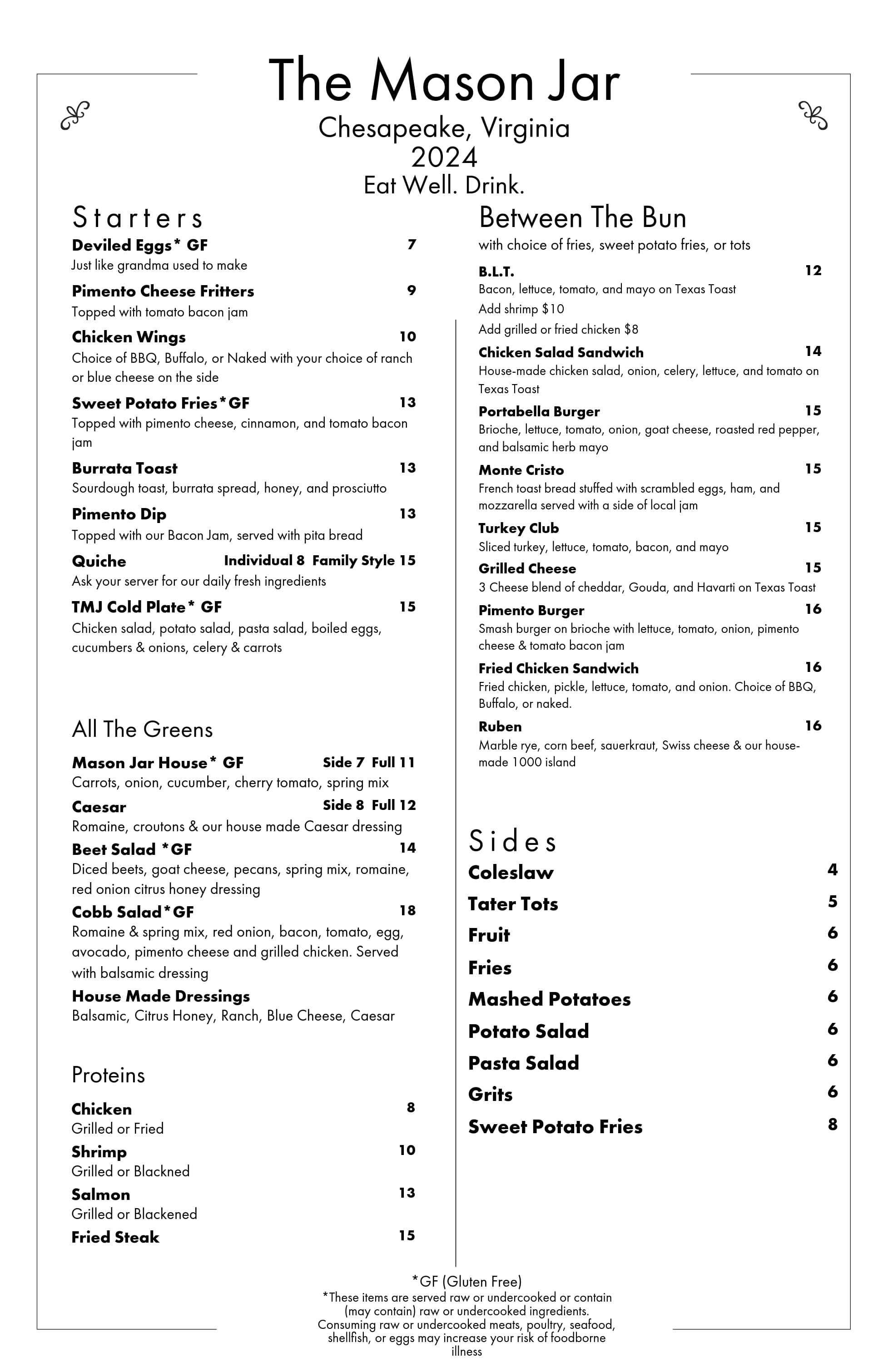 The mason jar menu discount