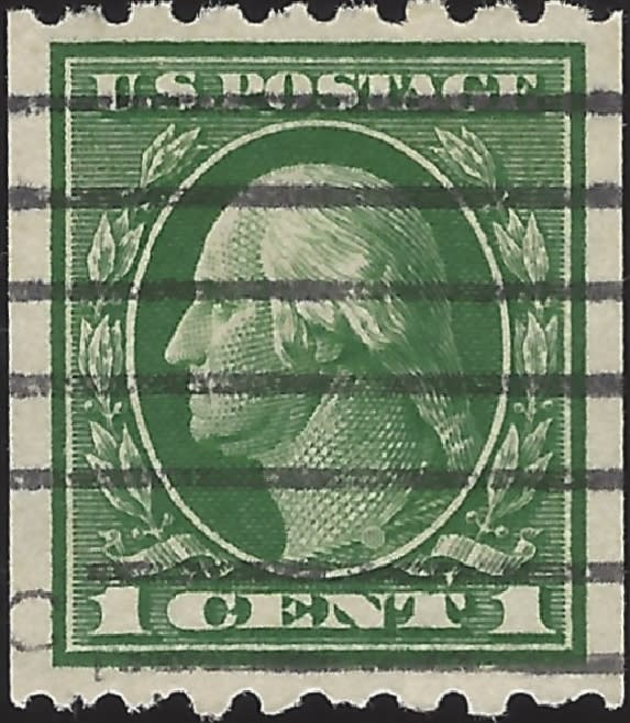 us-stamp-scott-410-us-scott-410-used-xf-1-cent-1912-perf-81-2-coil-g