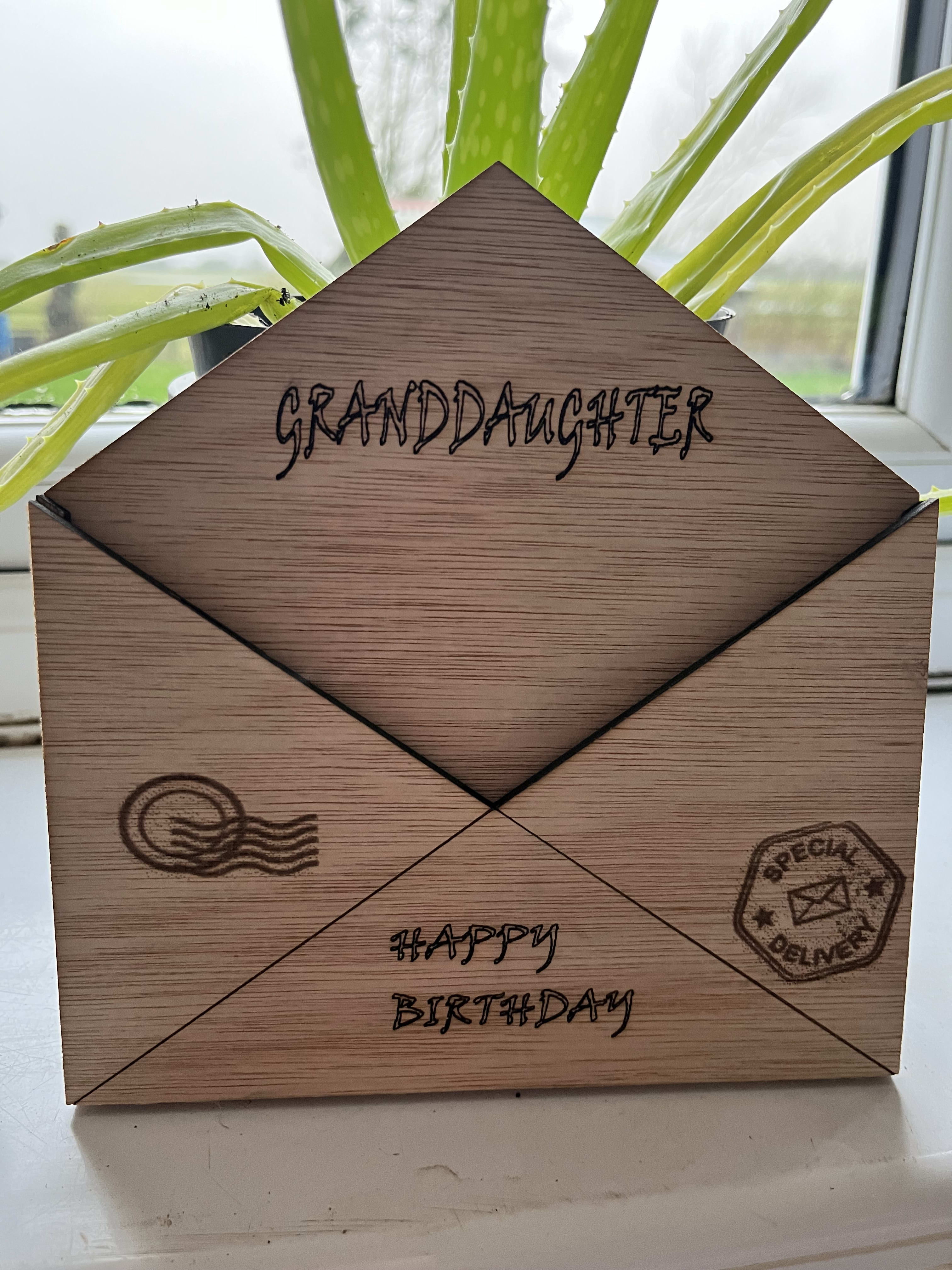 Personalized Wooden Birthday Money Envelope - Custom Name Cash Holder Gift Card Wallet For Kids