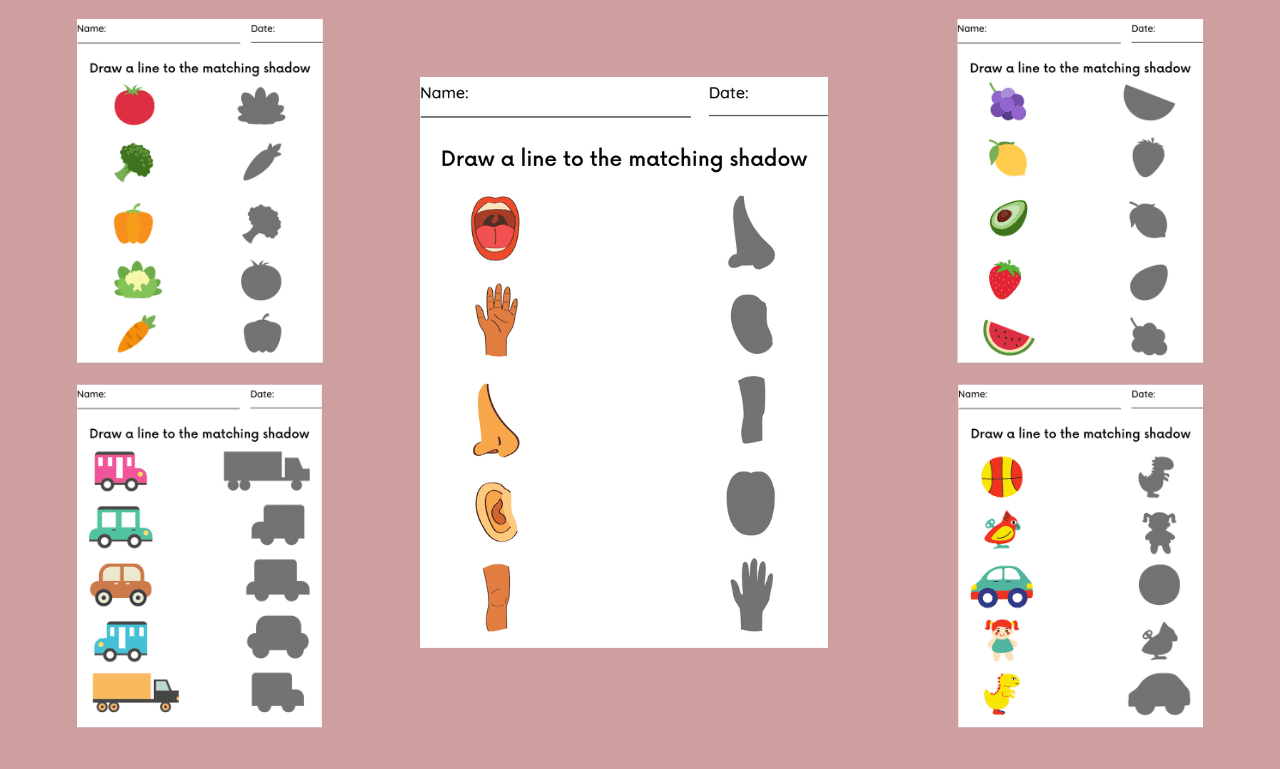 Bundle shadow Matching Game for Kids| Kindergarten Preschool Activity ...