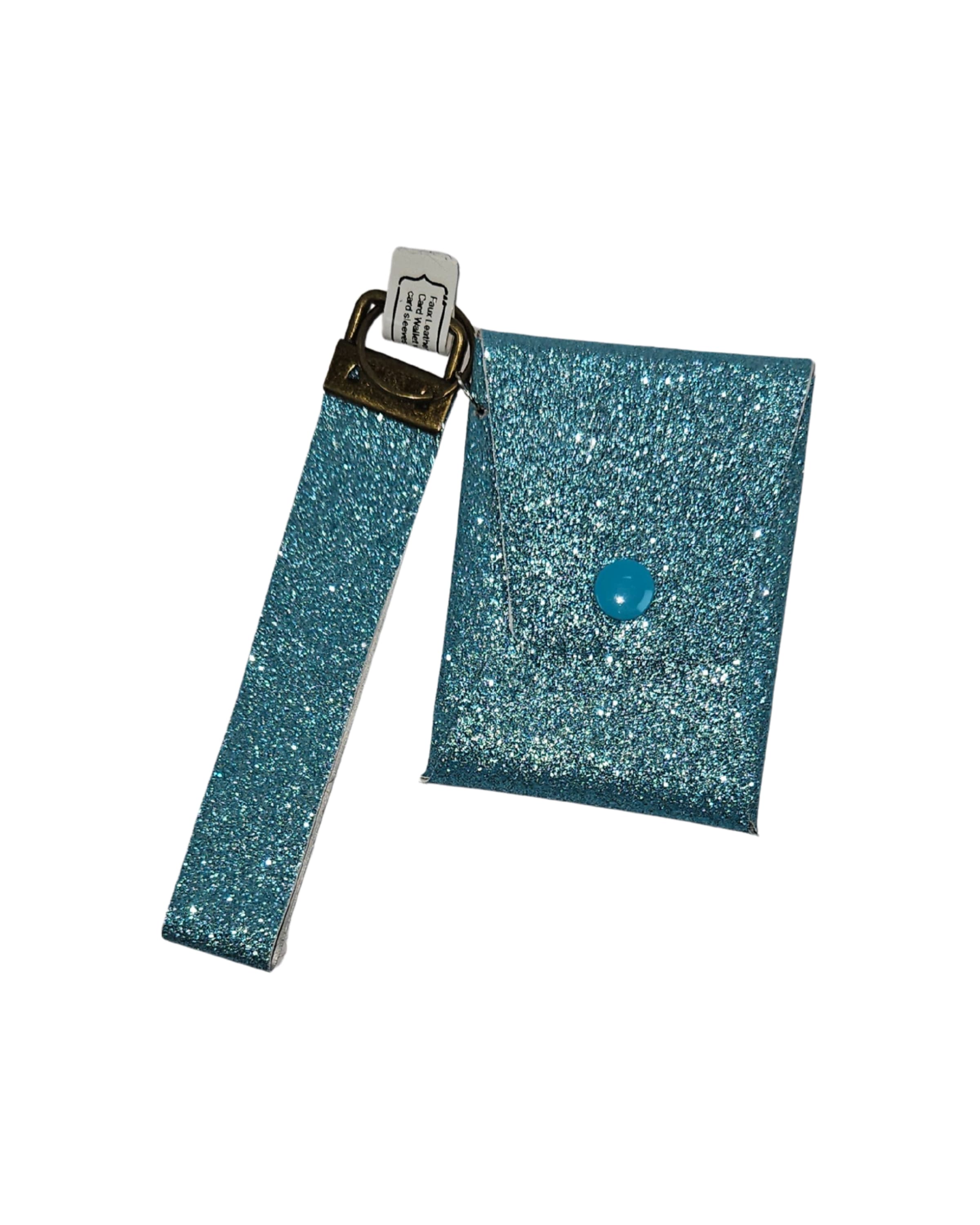 Teal Glitter - Faux Leather Wristlets With Card Wallet - Anillav Creations,  LLC | Handcrafted Custom Tumblers & Pens | Boulder