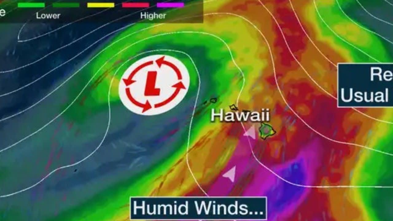 Pacific storm threatening Hawaiian Islands.