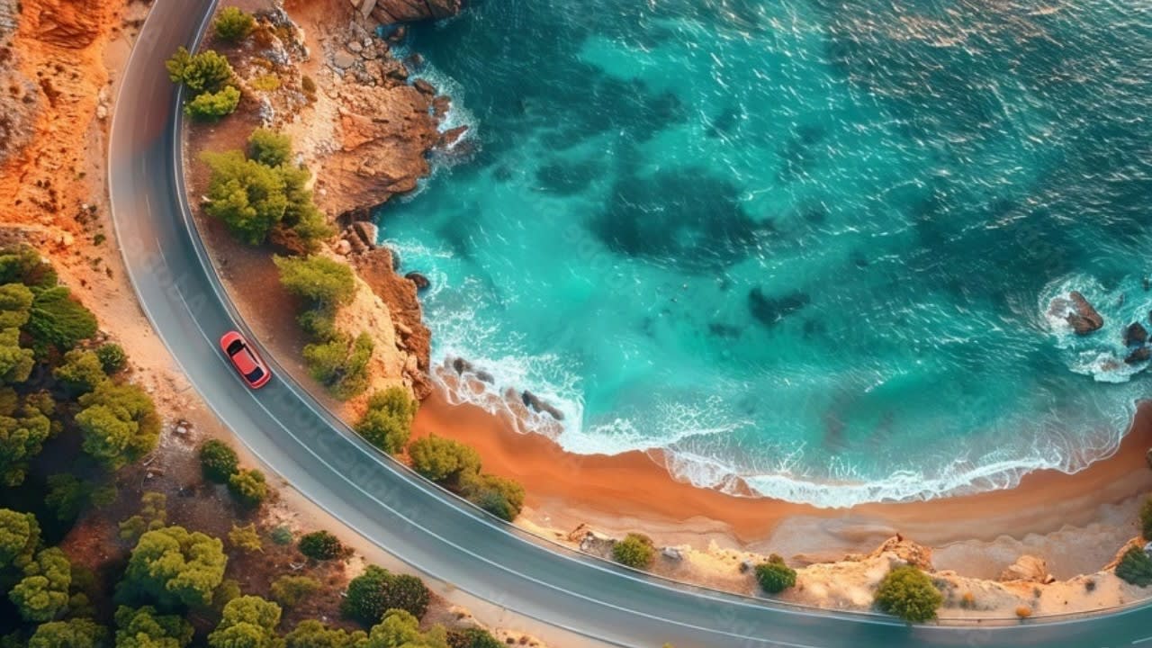 Maui car rental - Car on coastal road