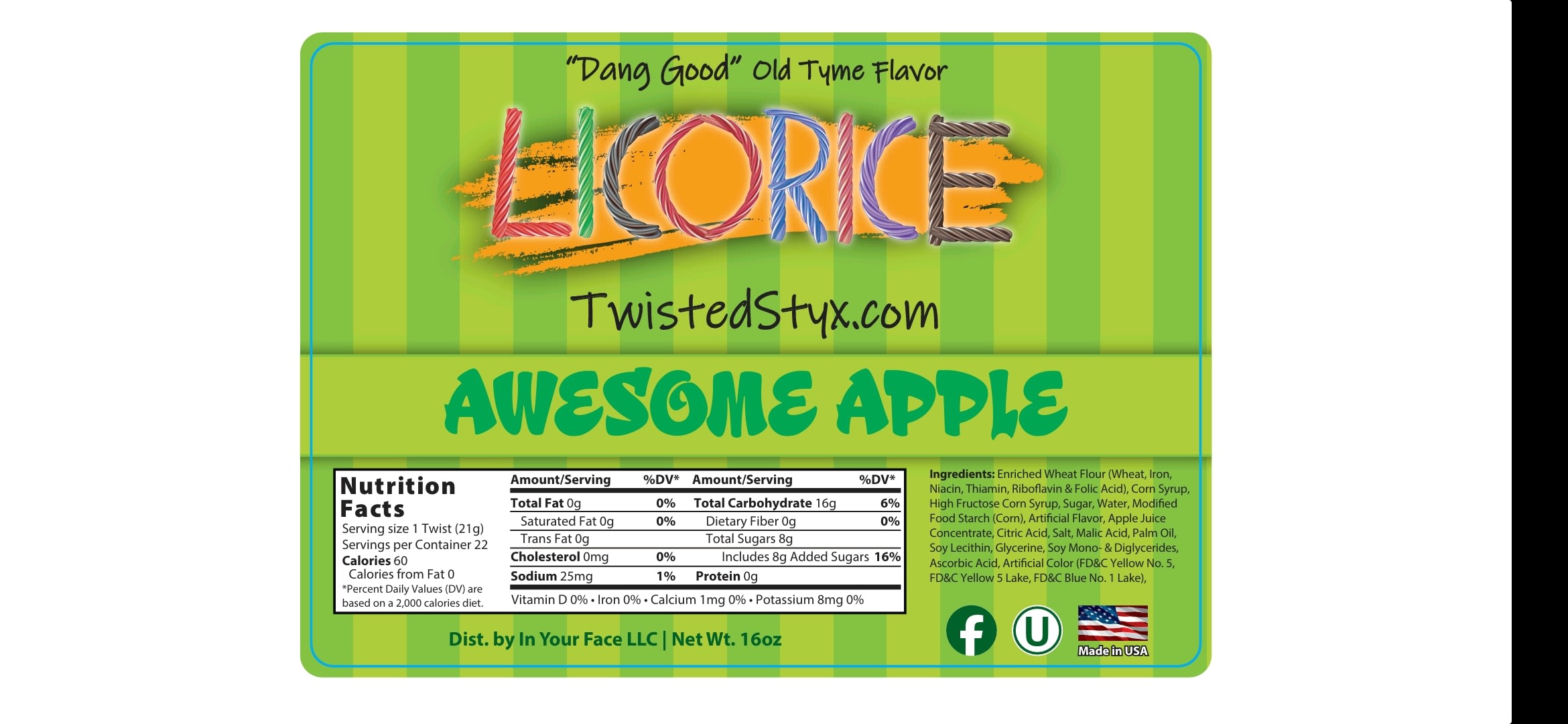 Jumbo Blue Raspberry - Dang Good Licorice! - Twisted Styx