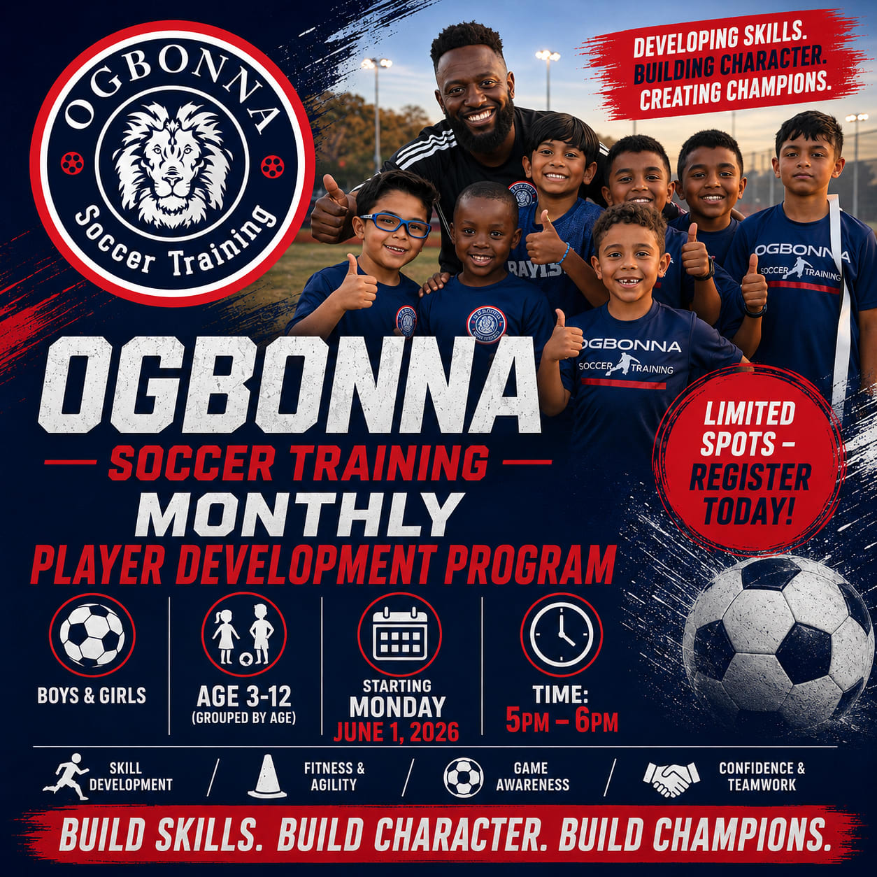 JUNE SOCCER PROGRAM FOR AGES 3-12 - PROGRAMS 👟⚽️ - Ogbonna Soccer ...