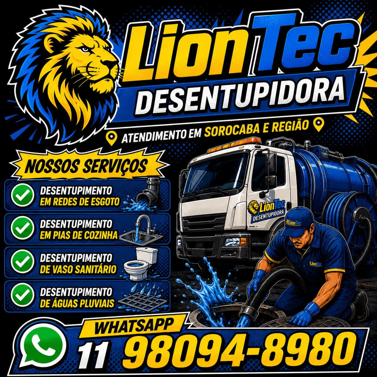 Desentupidora Lion Tec Sorocaba - SP
