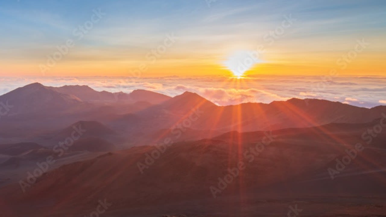 Sunrise from the summit of Haleakala in Maui, Hawaii.