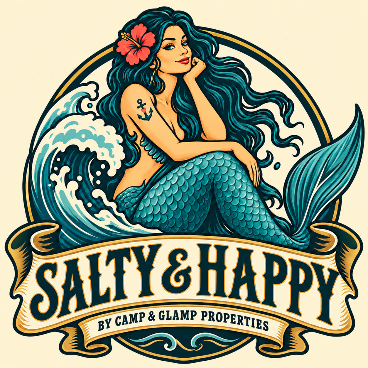 "Salty AND Happy" by Camp & Glamp Properties LLC