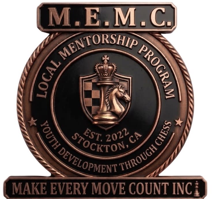 Bronze circular award for a local chess mentorship program.
