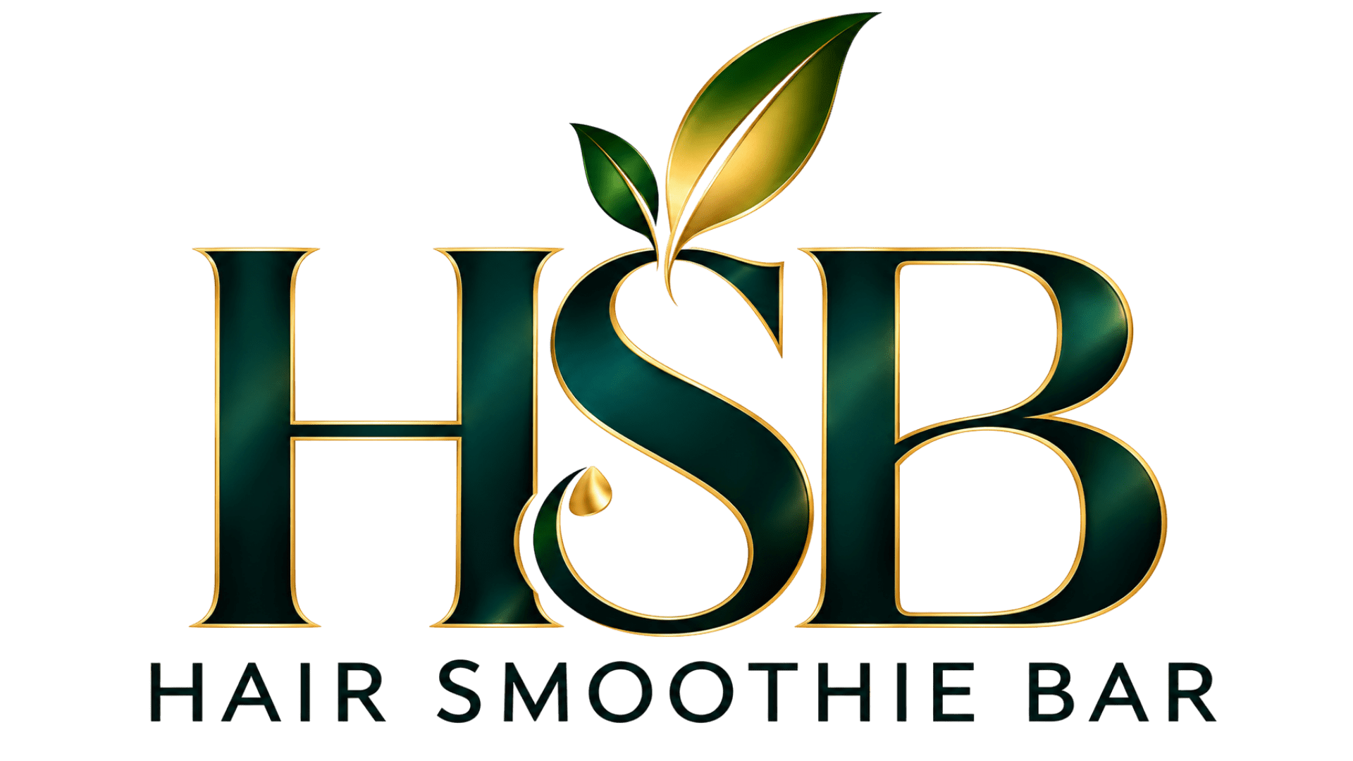 Logo for a hair smoothie bar with leaf and droplet design