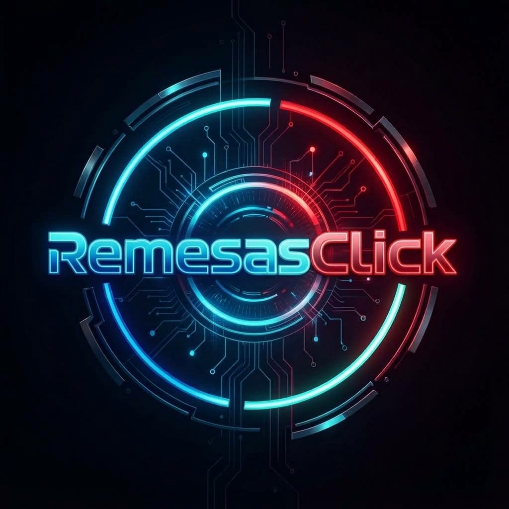 Digital interface logo with glowing circuitry and neon text.