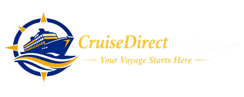 A cruise booking website logo on a solid green background.