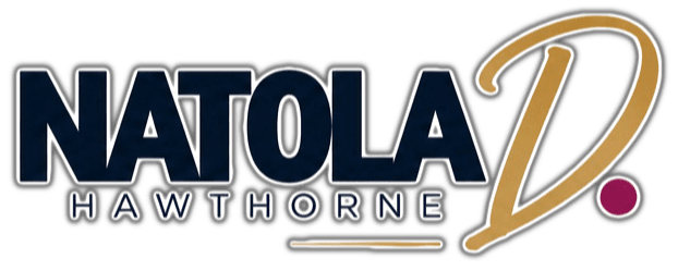 Logo for Natola Hawthorne, stylized with bold lettering and a large D.