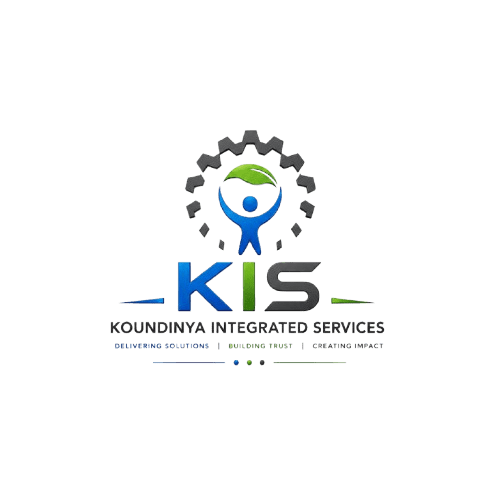 Corporate logo for Koundinya Integrated Services on solid green background