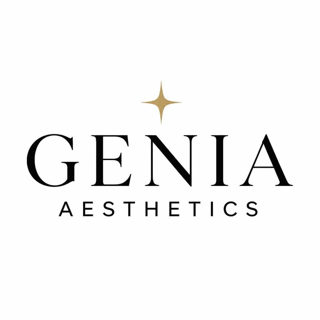 Logo for Genia Aesthetics with a gold star above the name.