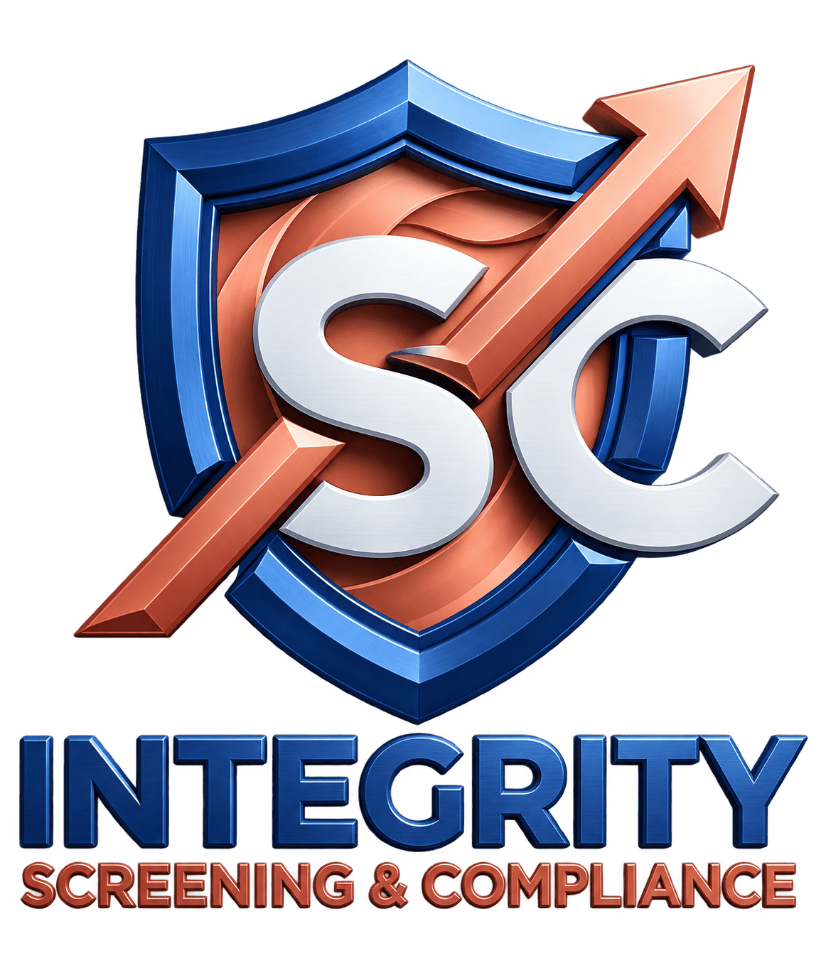 A shield logo with SC initials and arrow, branded for integrity screening.